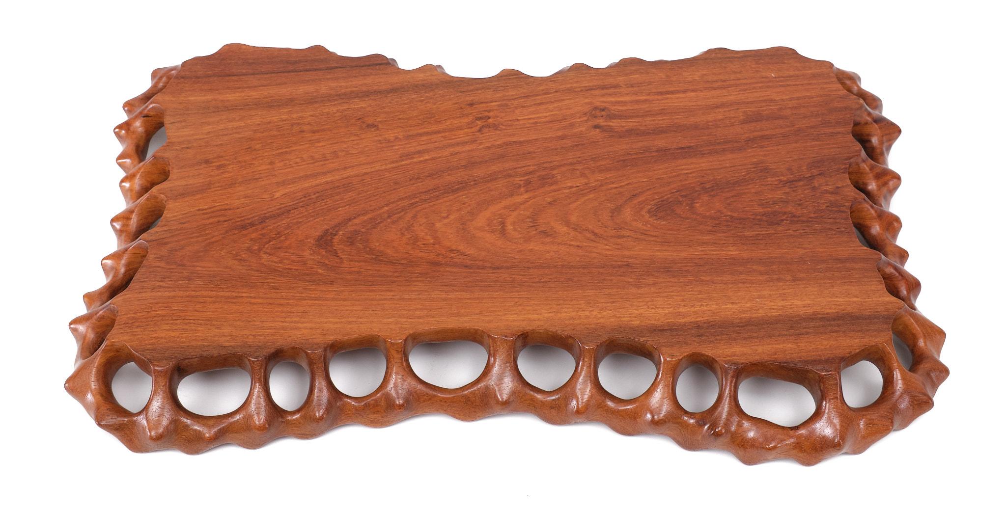Teak organic hand carved  serving tray  1970s  For Sale 3