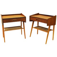 Teak Pair of Midcentury Night or Side Tables, Sweden, 1950s