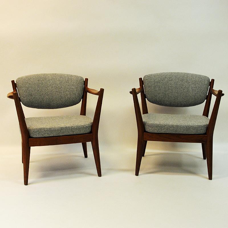 Woven Vintage Teak Pair of the Kamin Chair by Kayser & Relling, Norway, 1950s For Sale