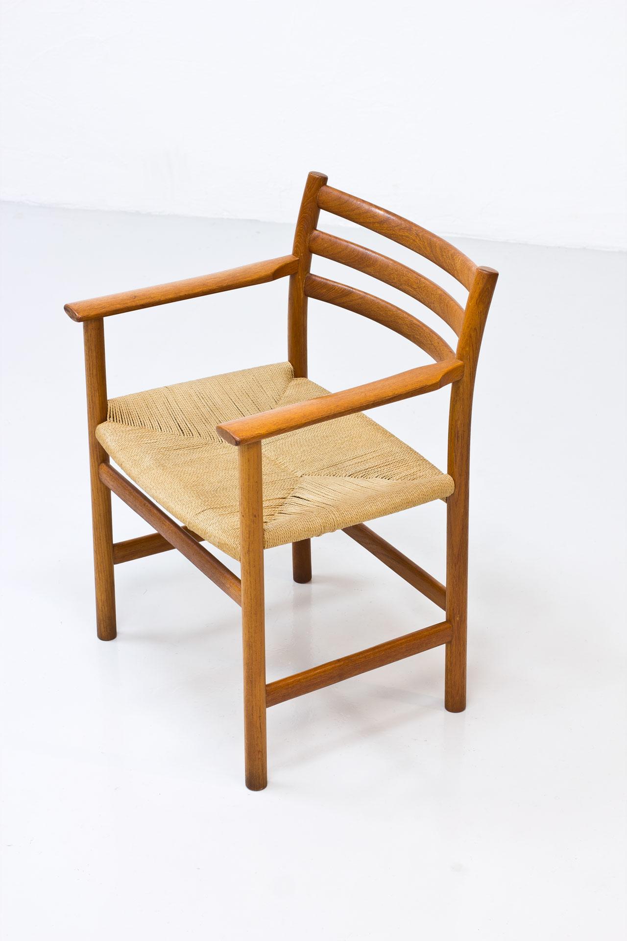 Teak & Paper Cord Armchair by Poul Volther, Denmark, 1950s In Good Condition For Sale In Stockholm, SE