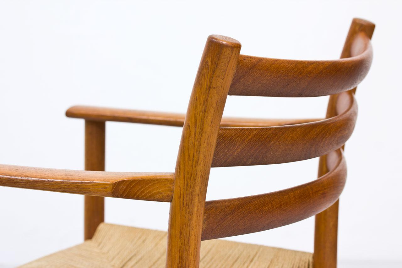Teak & Paper Cord Armchair by Poul Volther, Denmark, 1950s For Sale 1