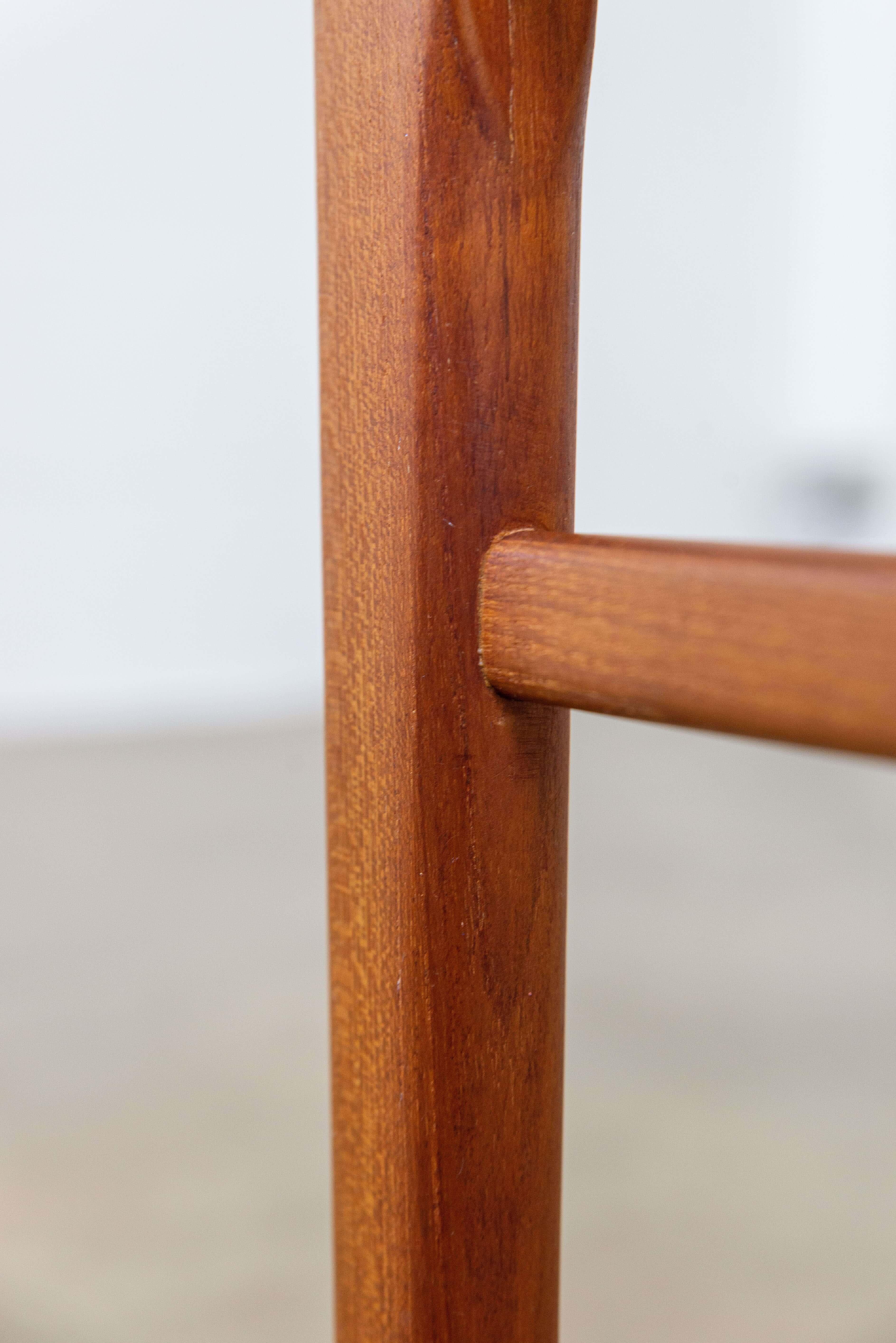 Teak & Paper Cord Stool by Ejner Larsen for Glyngøre, 1960s 3