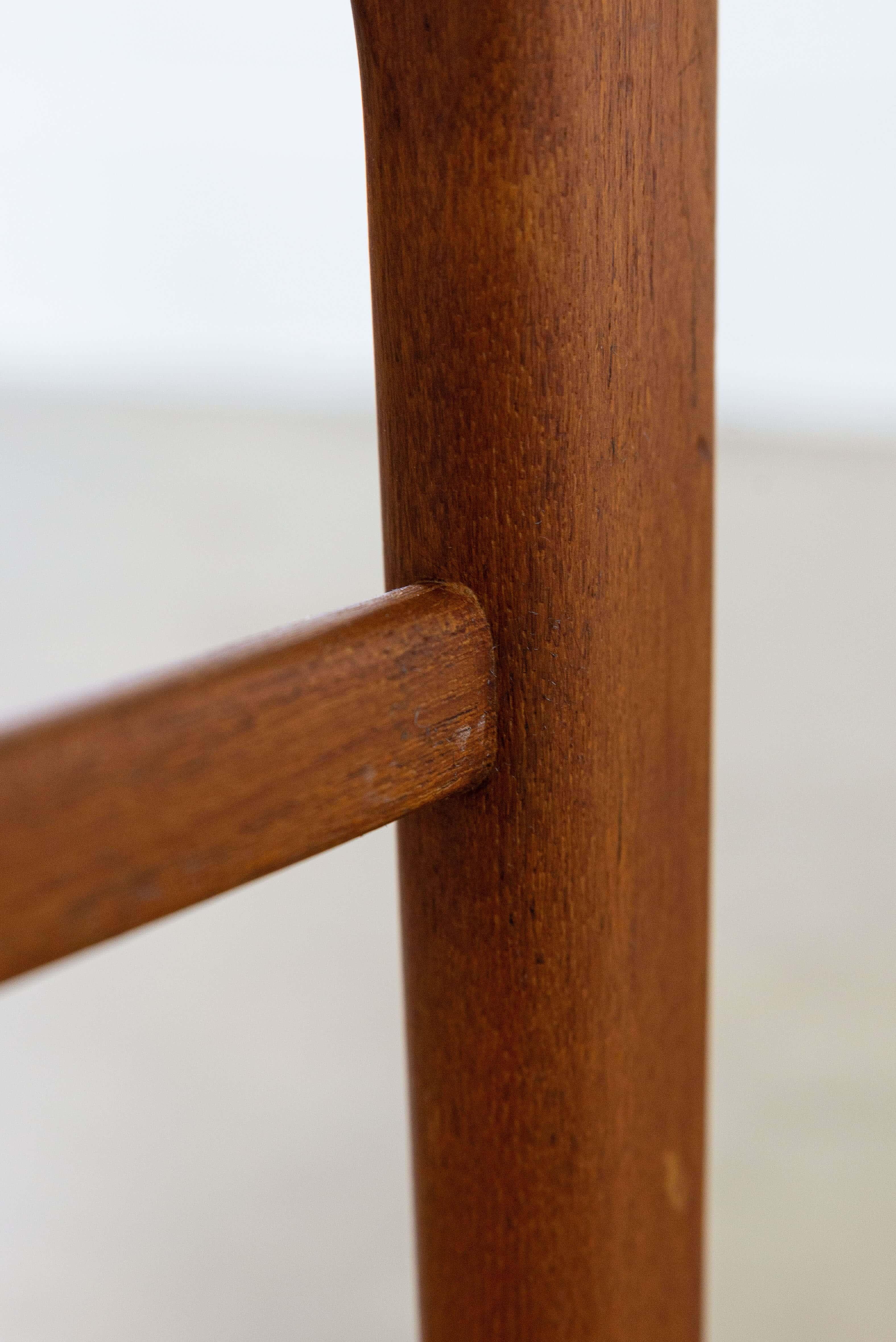 Teak & Paper Cord Stool by Ejner Larsen for Glyngøre, 1960s 2