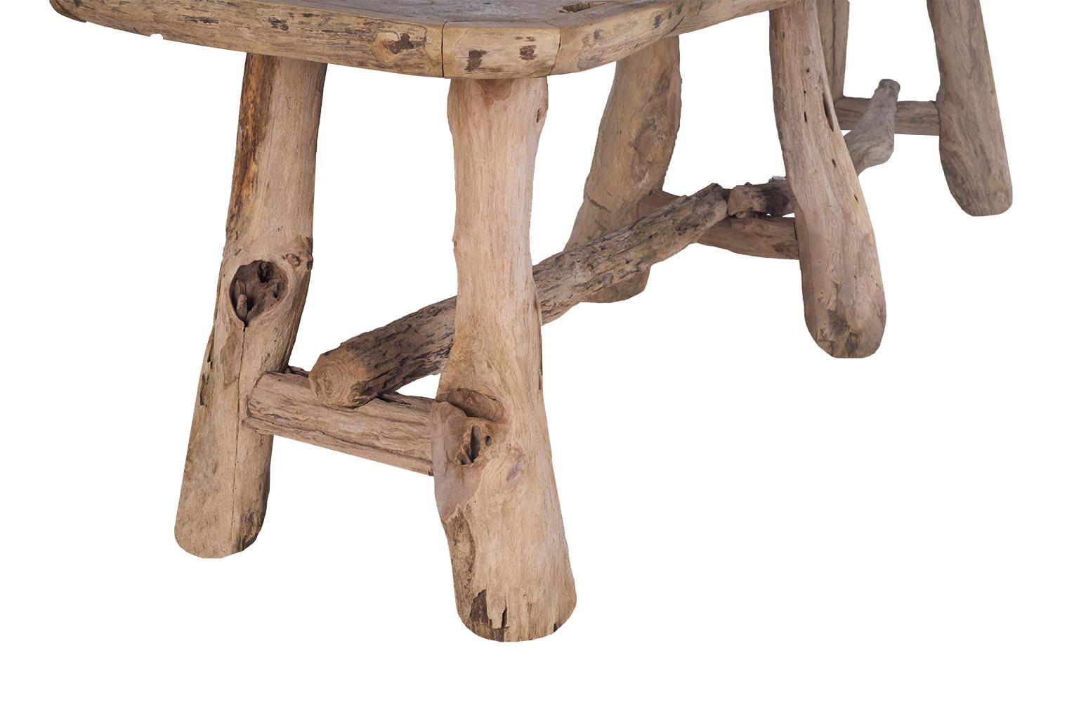 Organic Modern Teak Patchwork Console Table