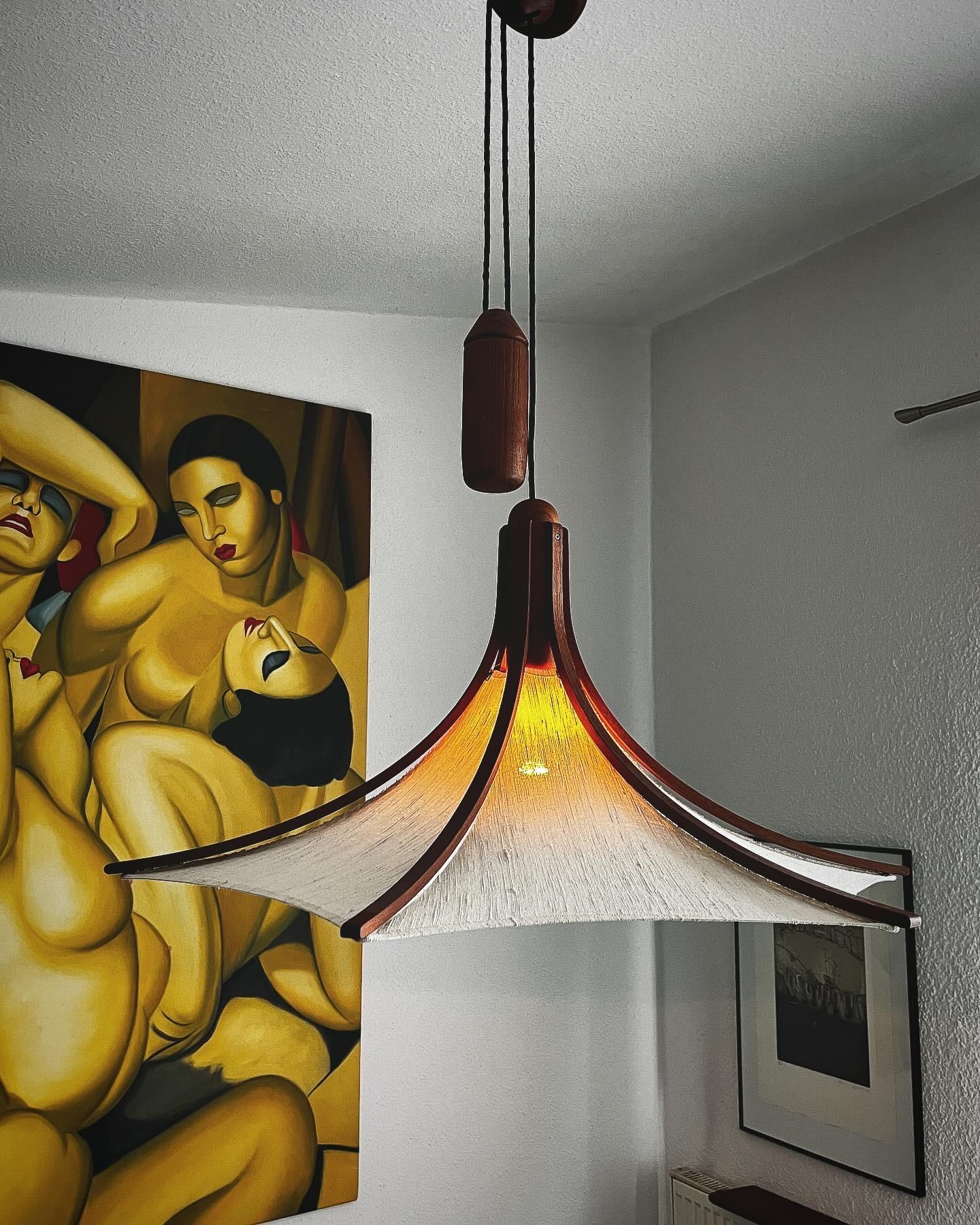 Lámpara colgante de teca by Domus en venta 6