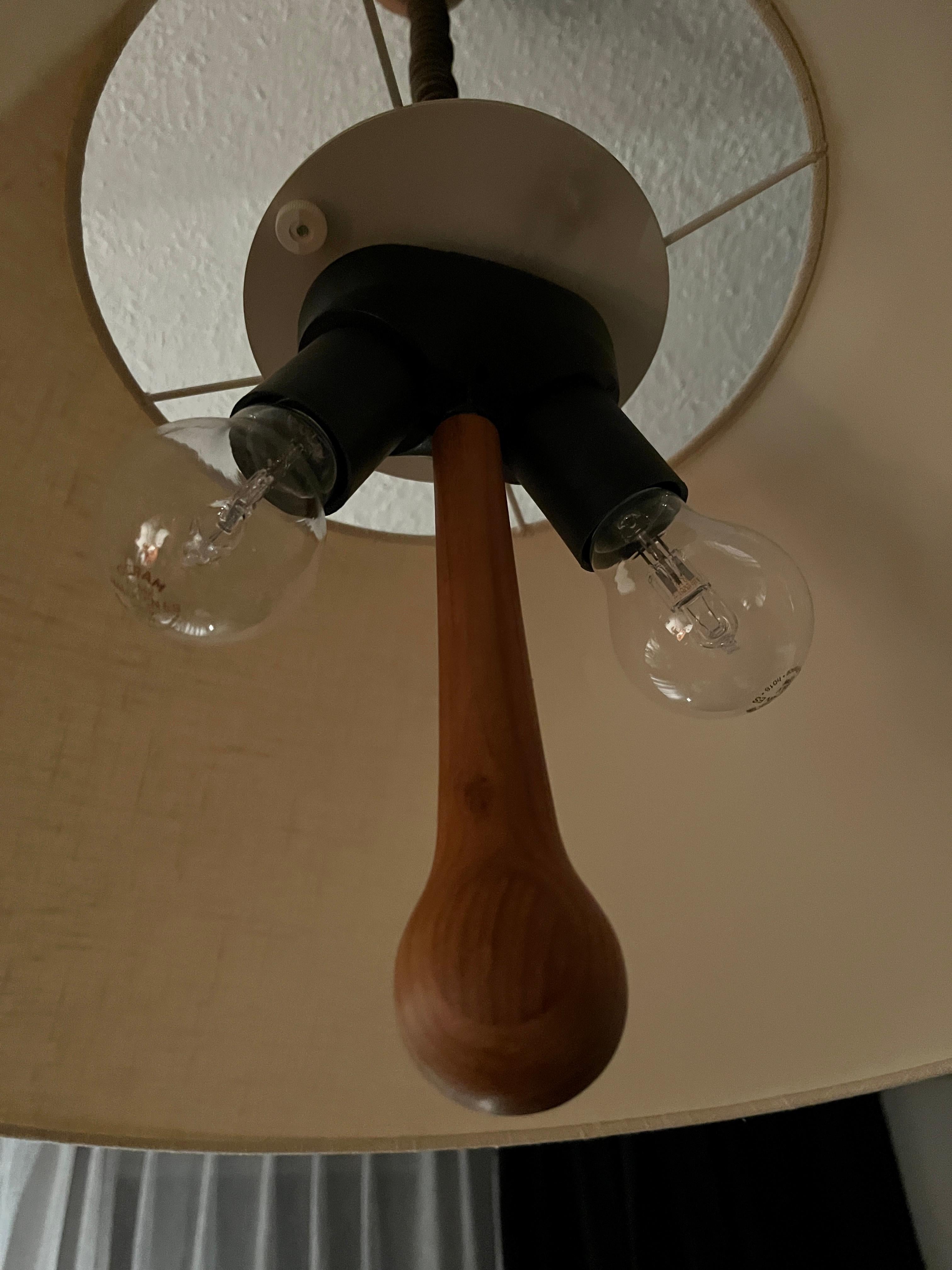 Teak Pendant lamp by Domus For Sale 7