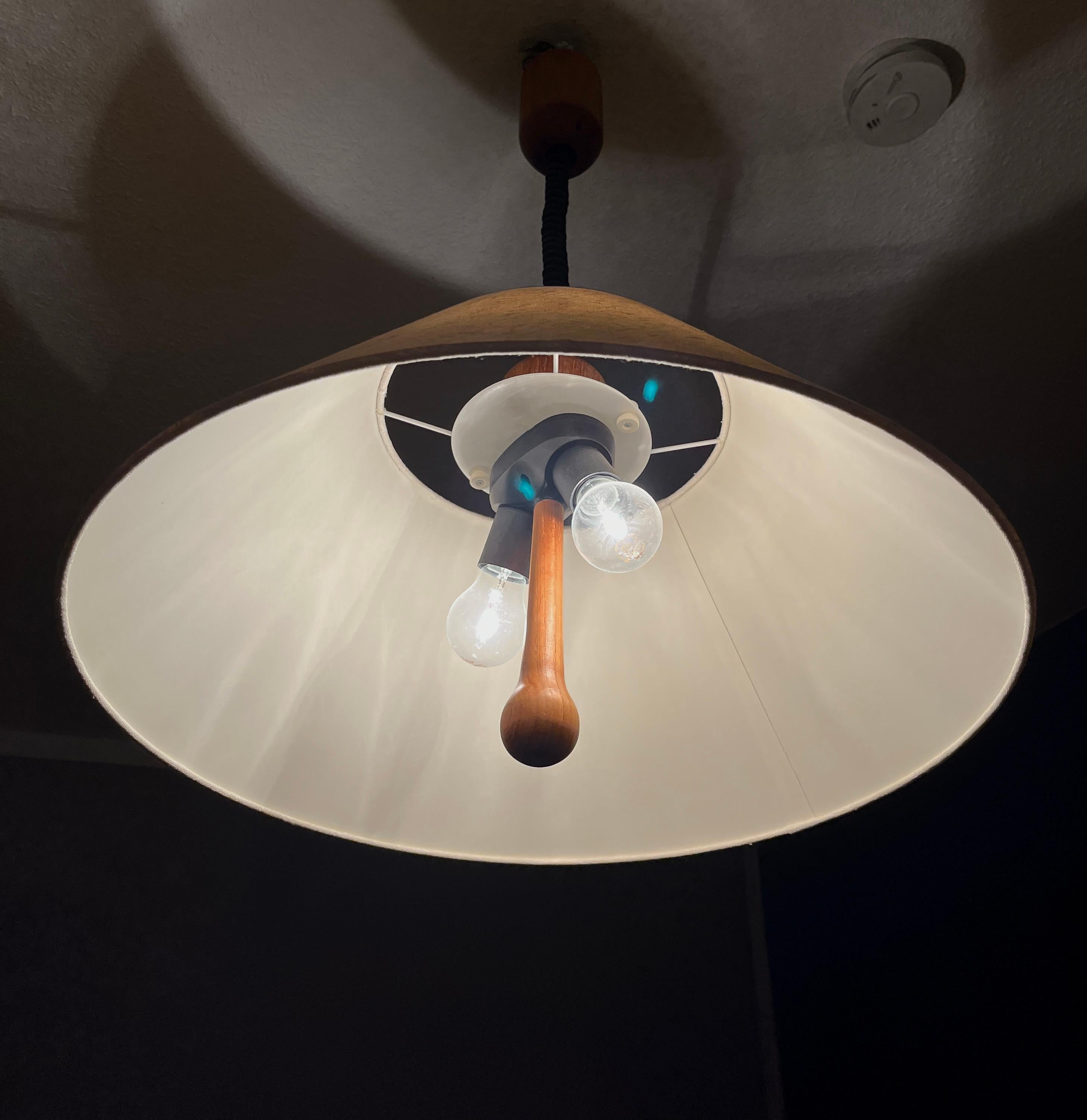 Mid-20th Century Teak Pendant lamp by Domus For Sale
