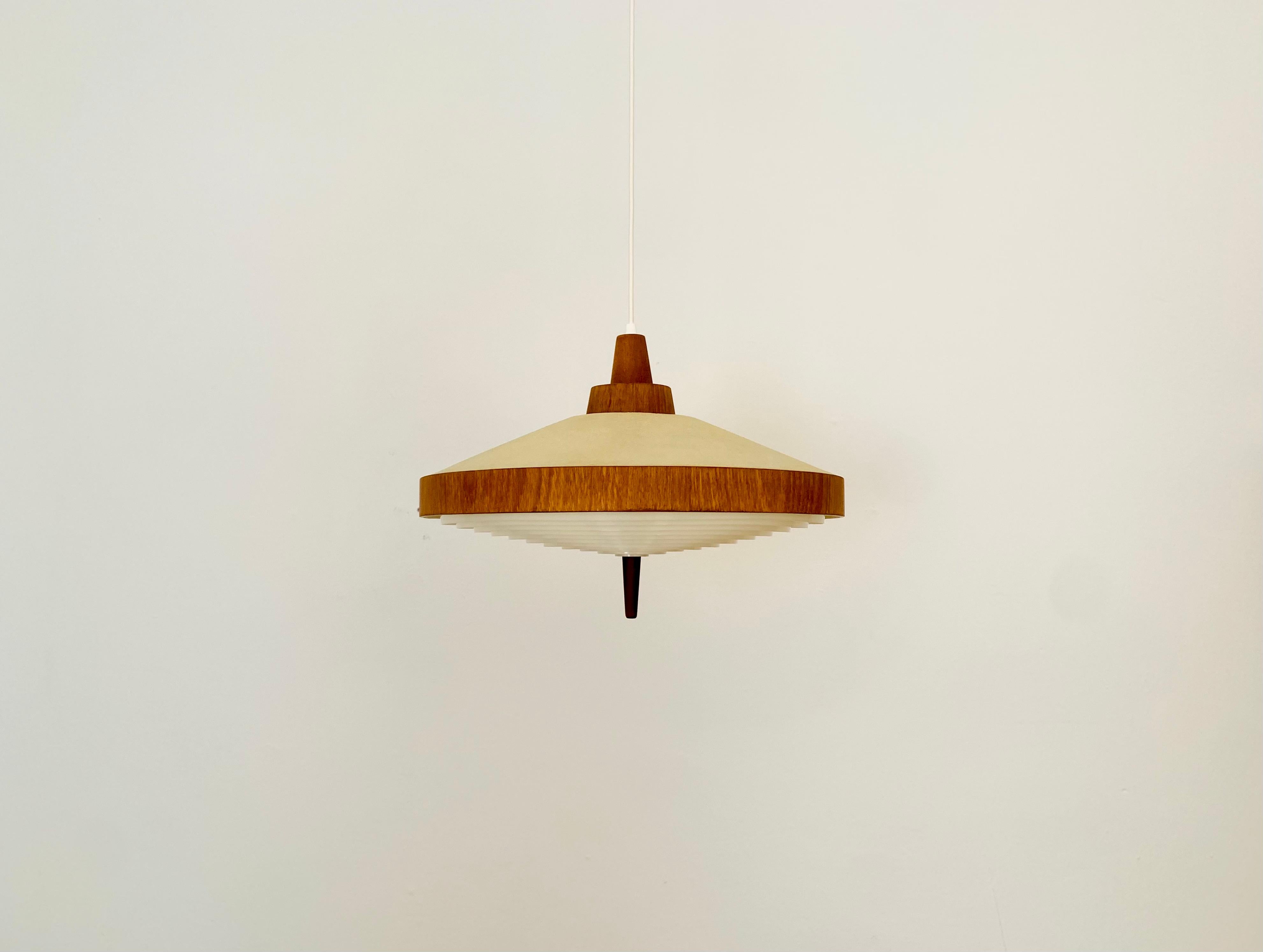 Scandinavian Modern Teak Pendant Lamp by Temde For Sale