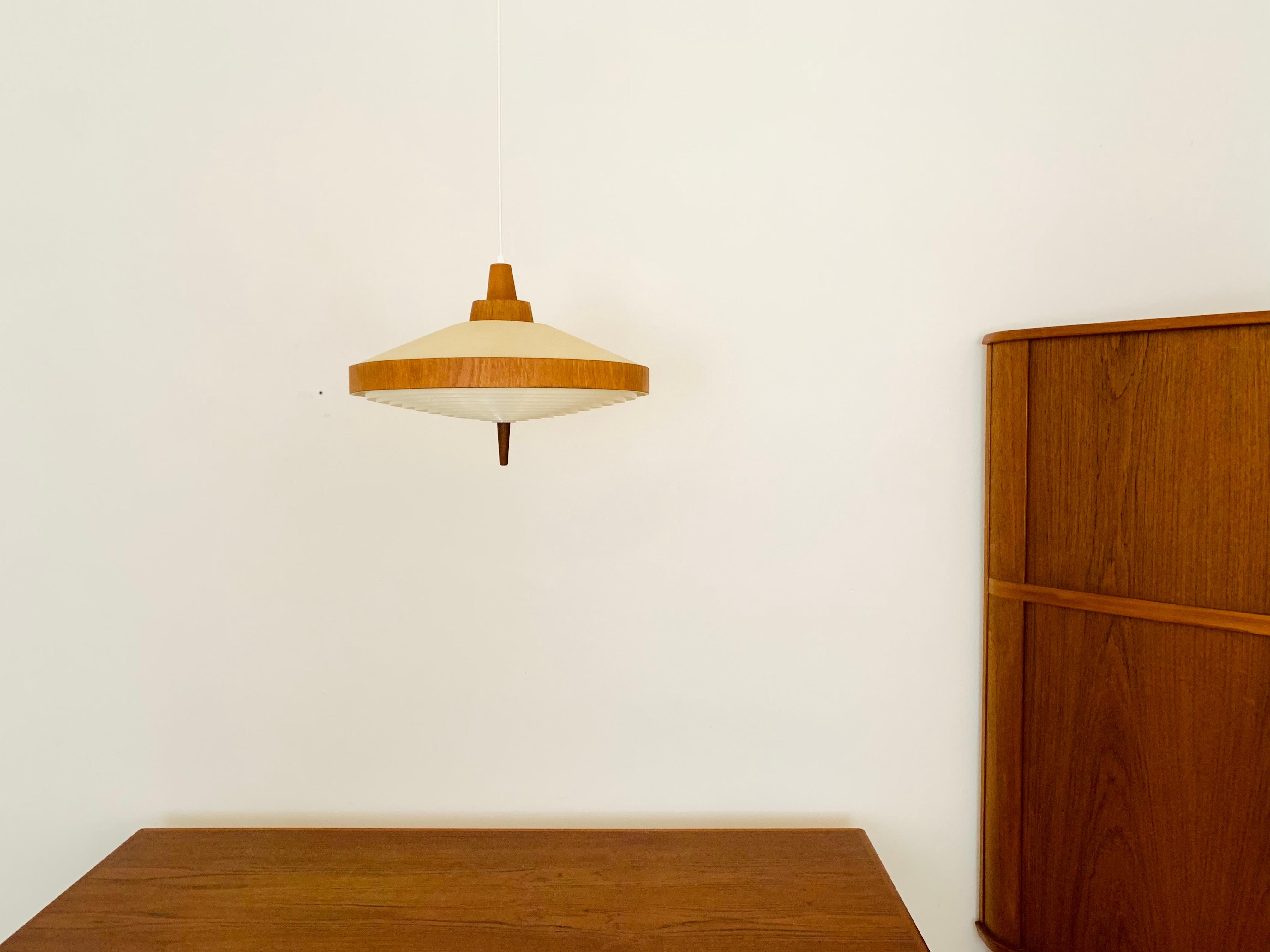 Teak Pendant Lamp by Temde In Good Condition For Sale In München, DE