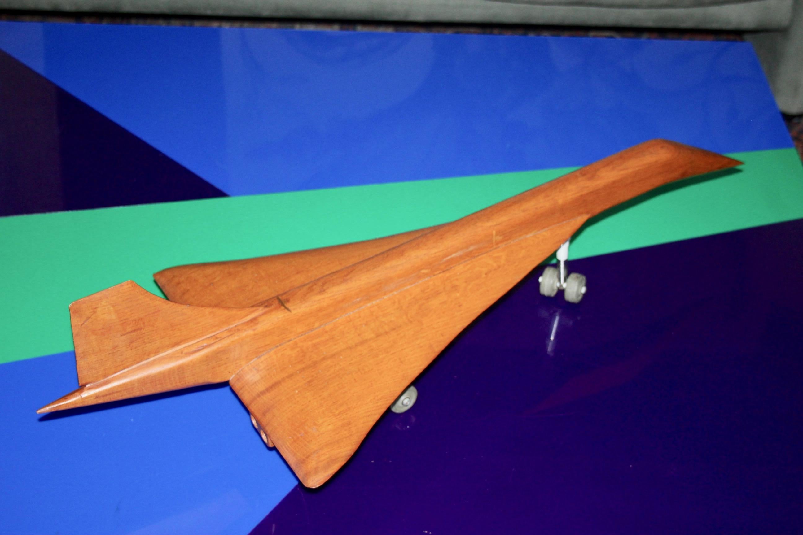 European teak plane representing the Concorde For Sale