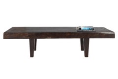 Teak Plank Coffee Table or Bench with Butterfly Inlay Top
