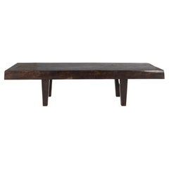 Teak Plank Coffee Table or Bench with Butterfly Inlay Top