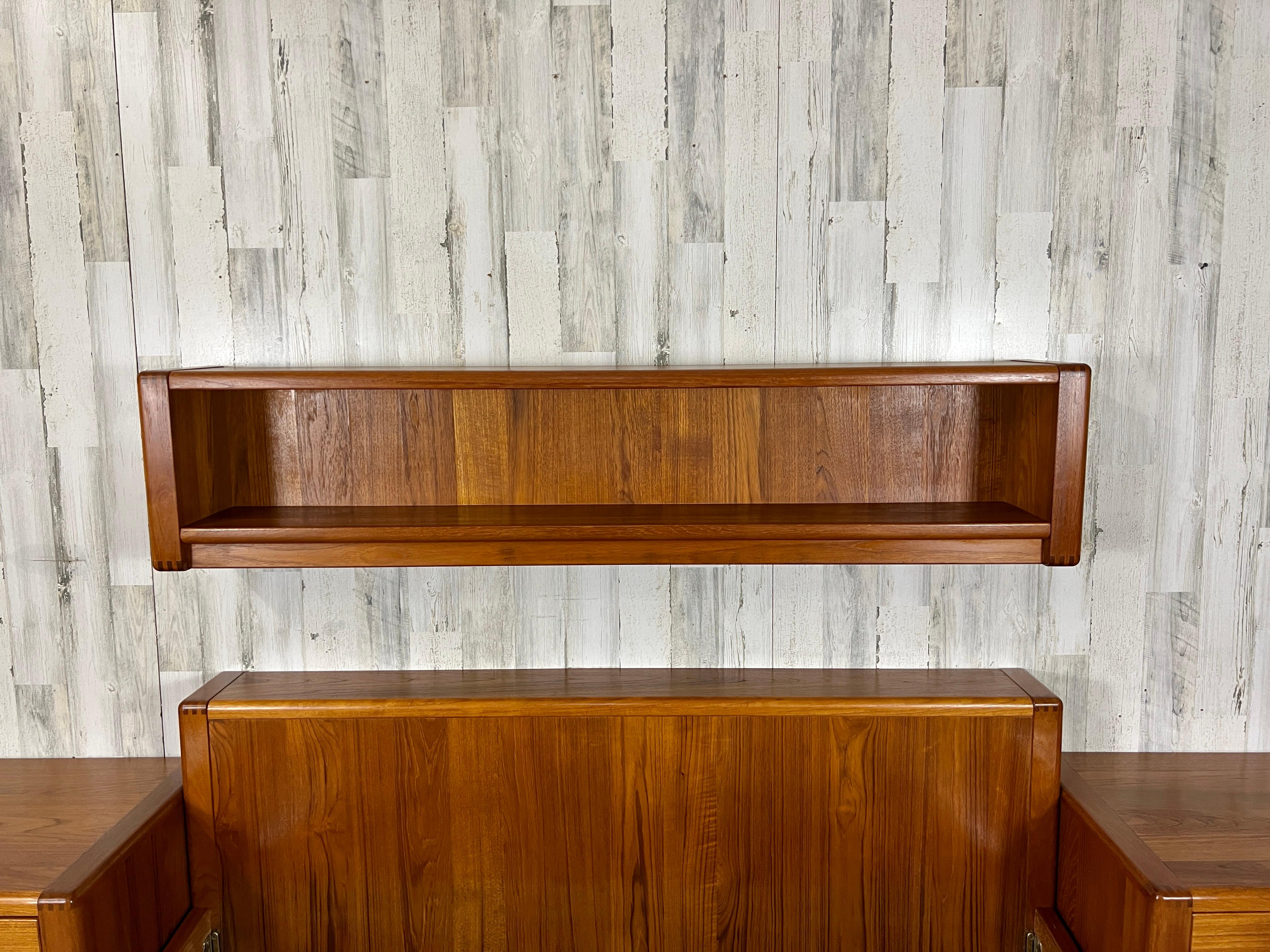 Teak Queen Bed and Night Stands with Floating Bookcase 6