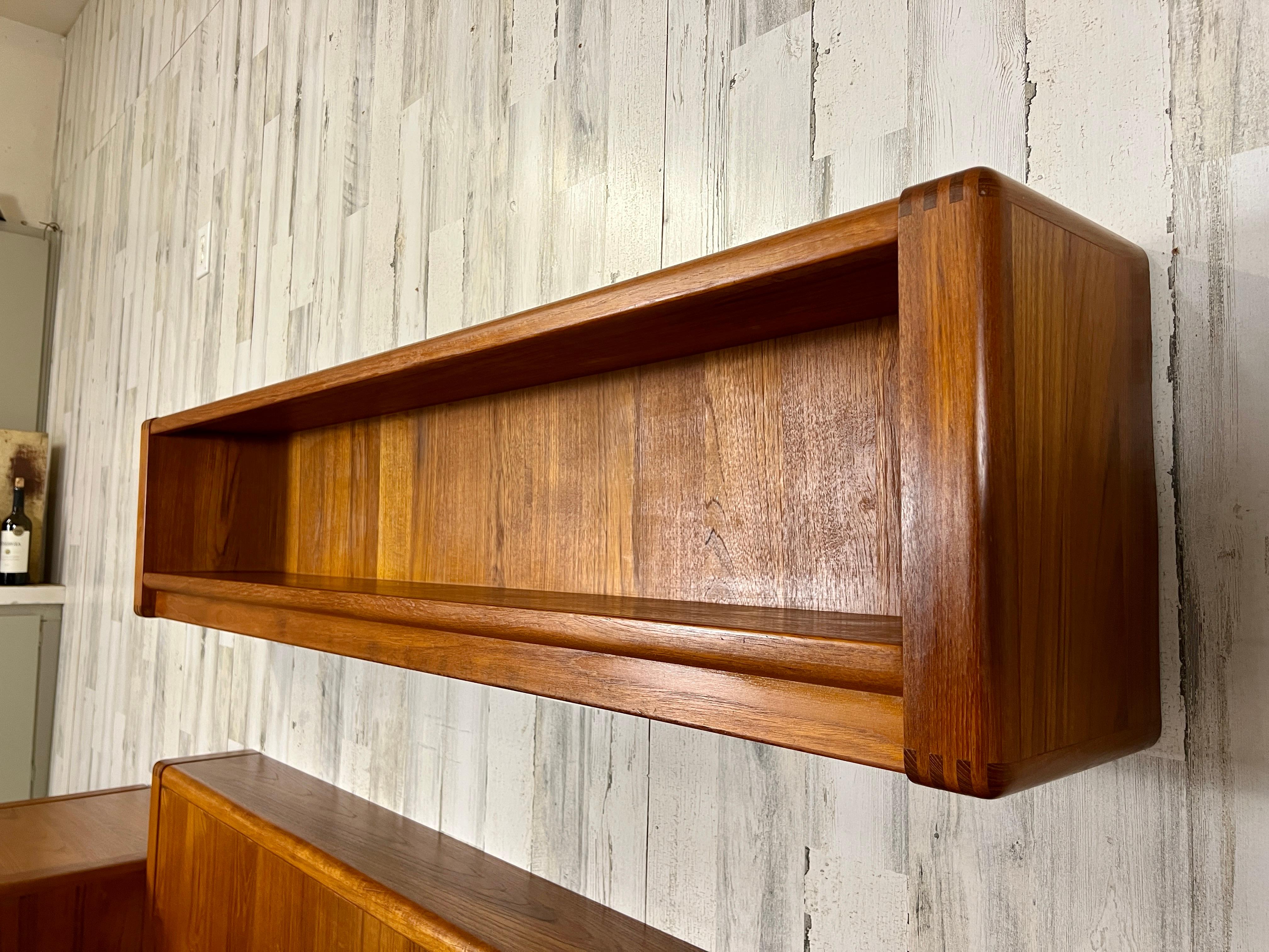 Mid-Century Modern Teak Queen Bed and Night Stands with Floating Bookcase