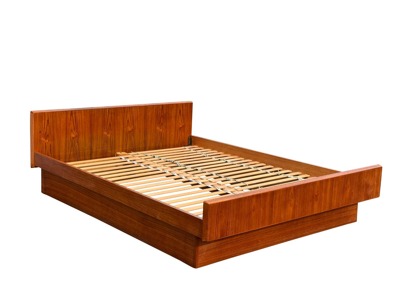 Danish TEAK Queen Floating Bed Frame by Sannemanns Denmark