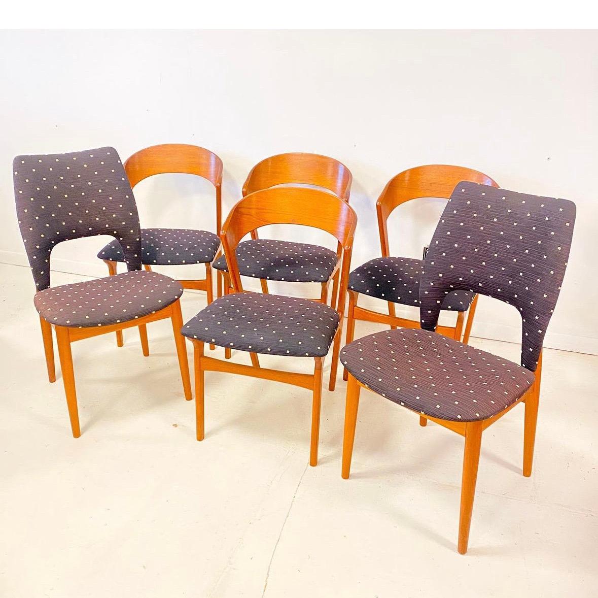 Mid-20th Century Teak Randers Mobelfabrik Dining Chairs Set of 6 For Sale