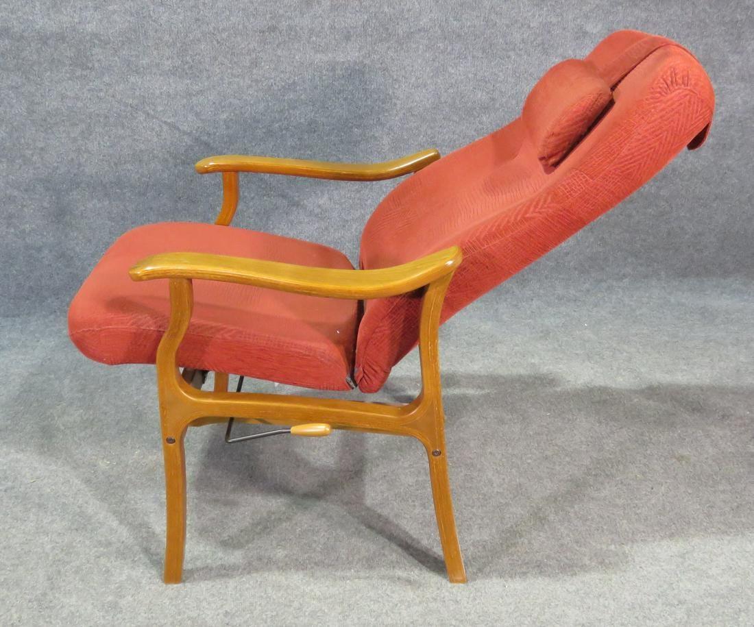 Mid-Century Modern Teak Reclining Chair by Hjellegjerde Møbler