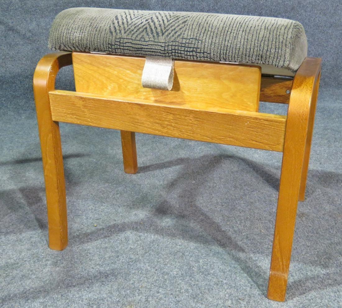 Teak Reclining Rocker & Ottoman by Hjellegjerde Møbler In Good Condition For Sale In Brooklyn, NY