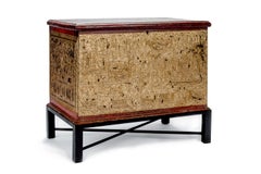 Teak Red Lacquer and Gold Leaf Manuscript Chest