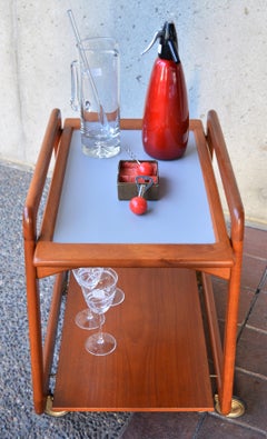 Teak Reversible Tray Top Bar Cart or Tea Trolley by Sika Møbler