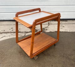 Teak Reversible Tray Top Bar Cart or Tea Trolley by Sika Mobler, Denmark