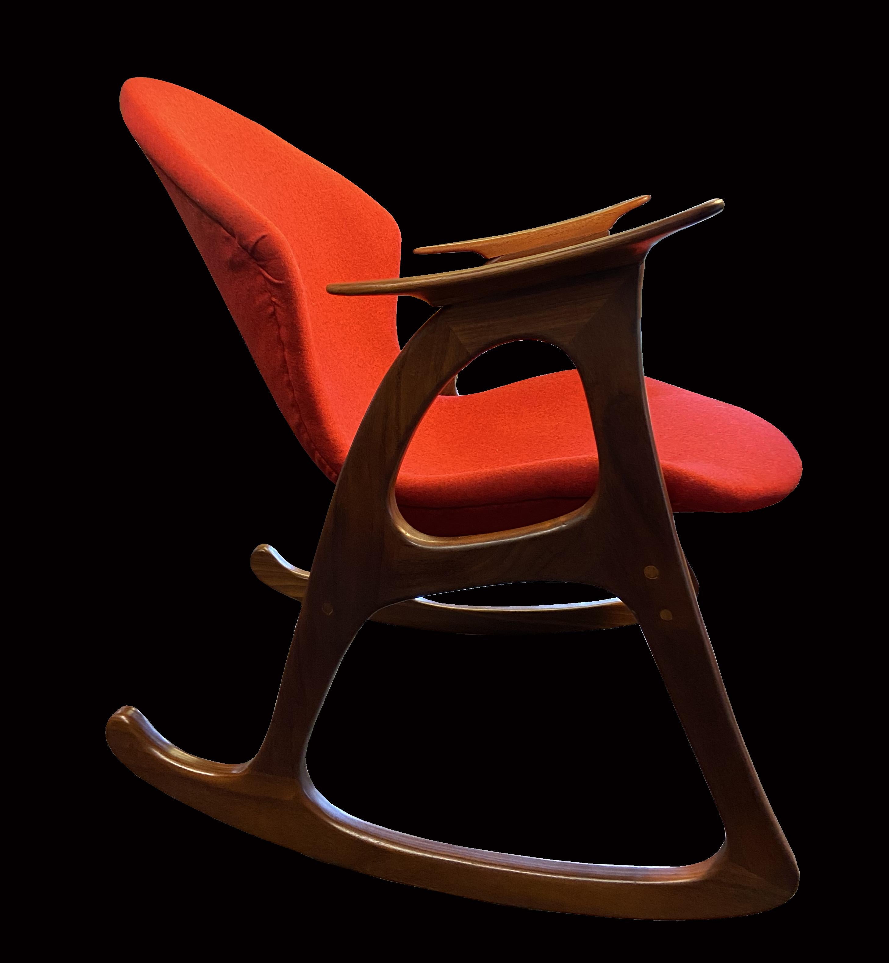 Scandinavian Modern Teak Rocking Chair by Aage Christiansen