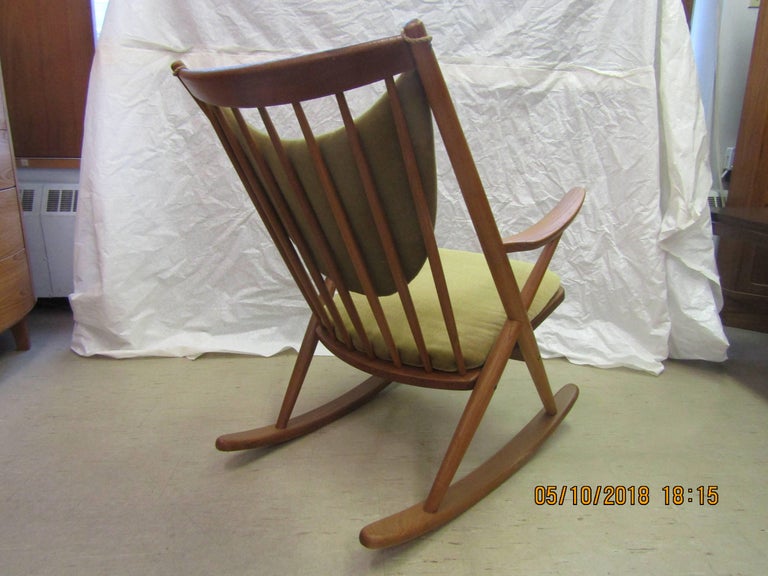 Teak Rocking Chair by Frank Reenskaug for Bramin Mobler Denmark For ...