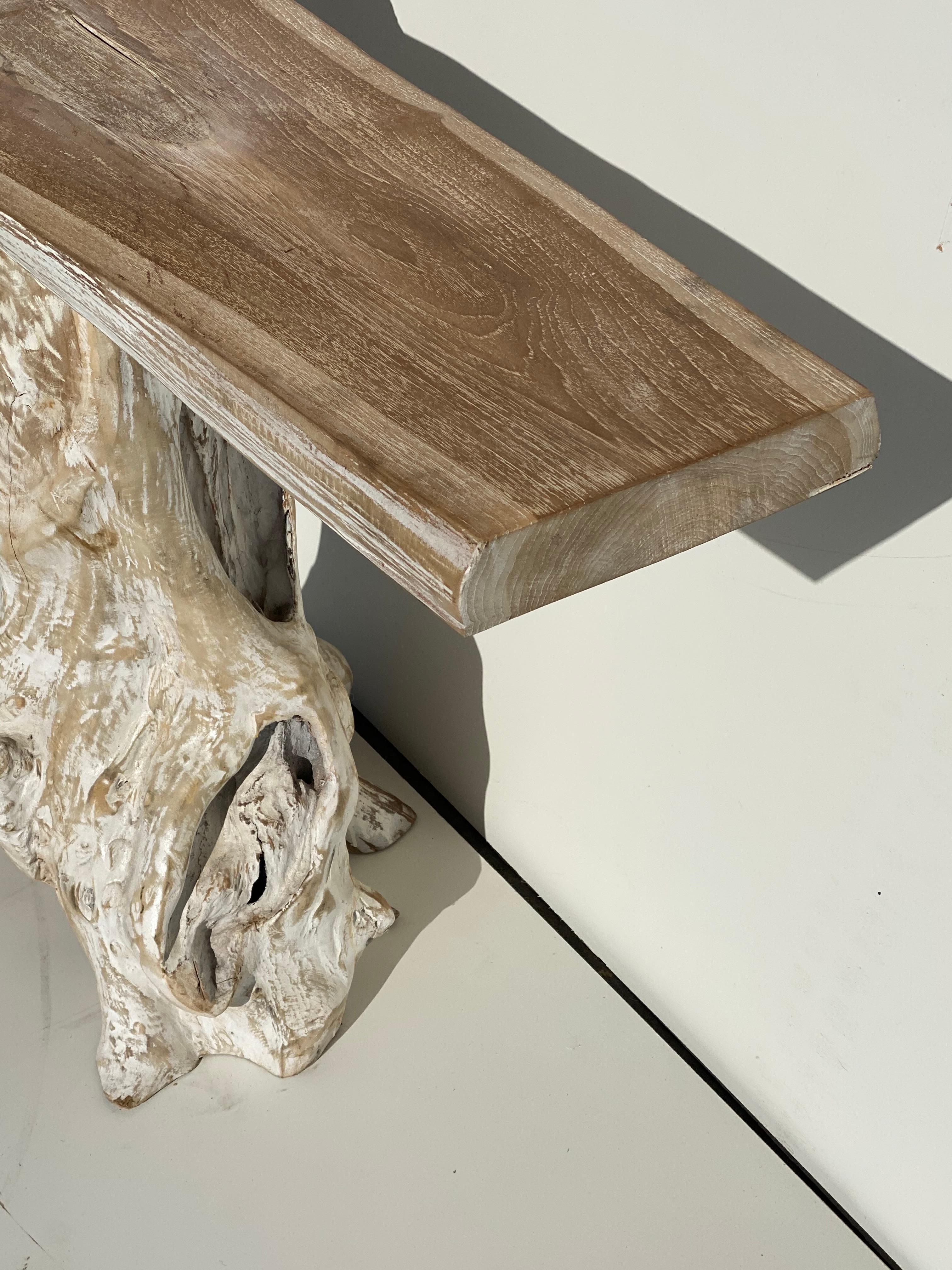 Contemporary Teak Root Console Table