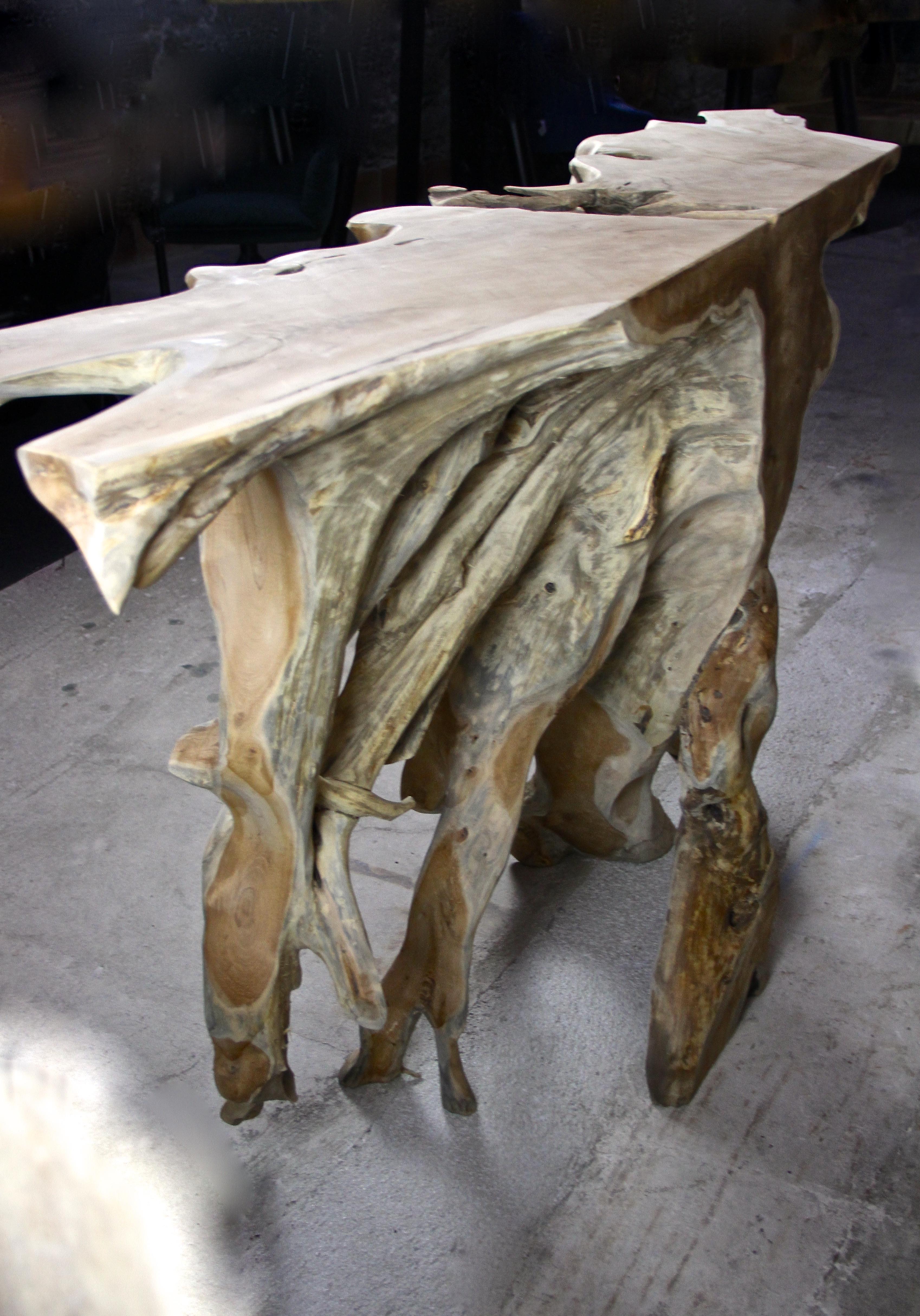 Teak Root Console Table 