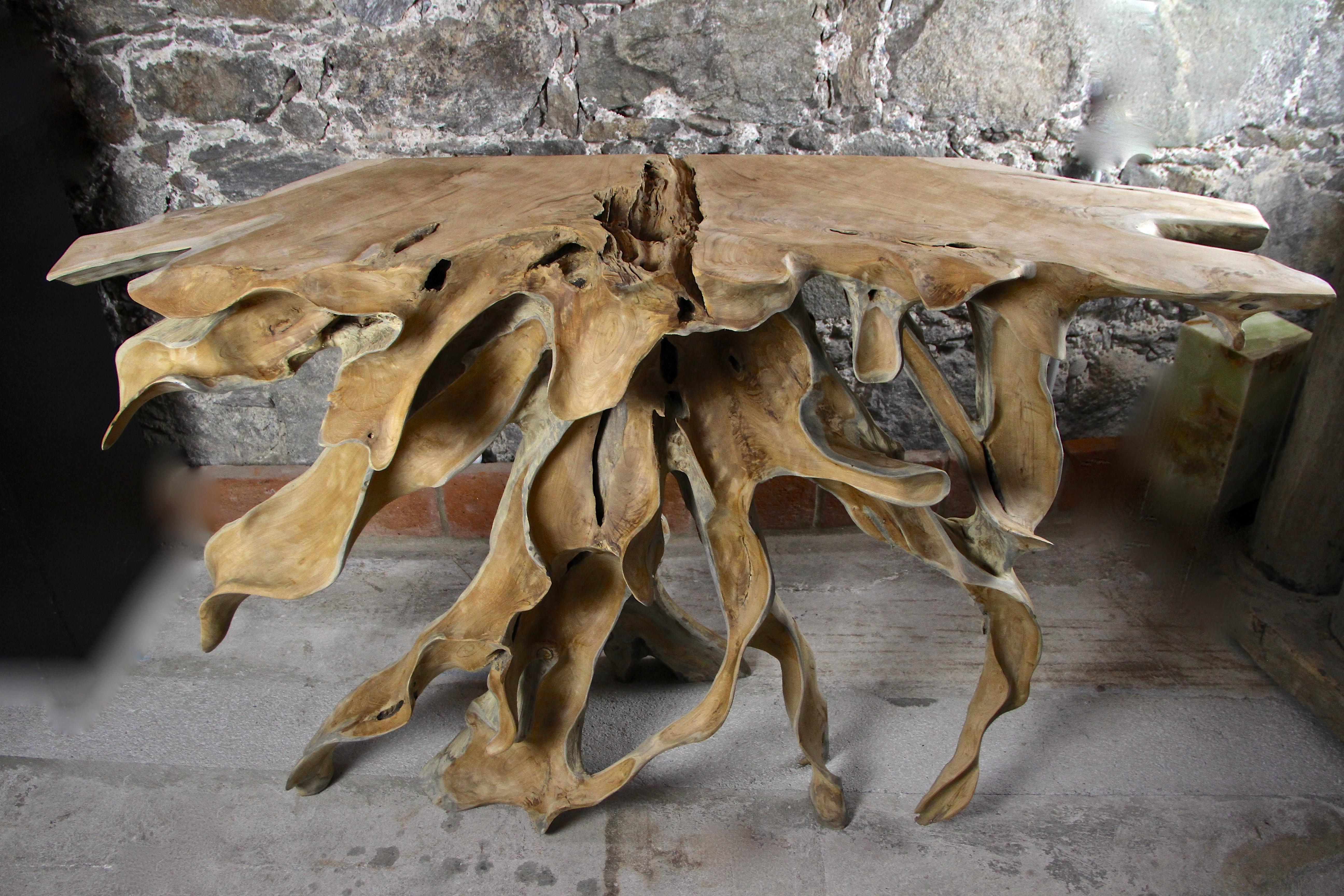 Teak Root Console Table 