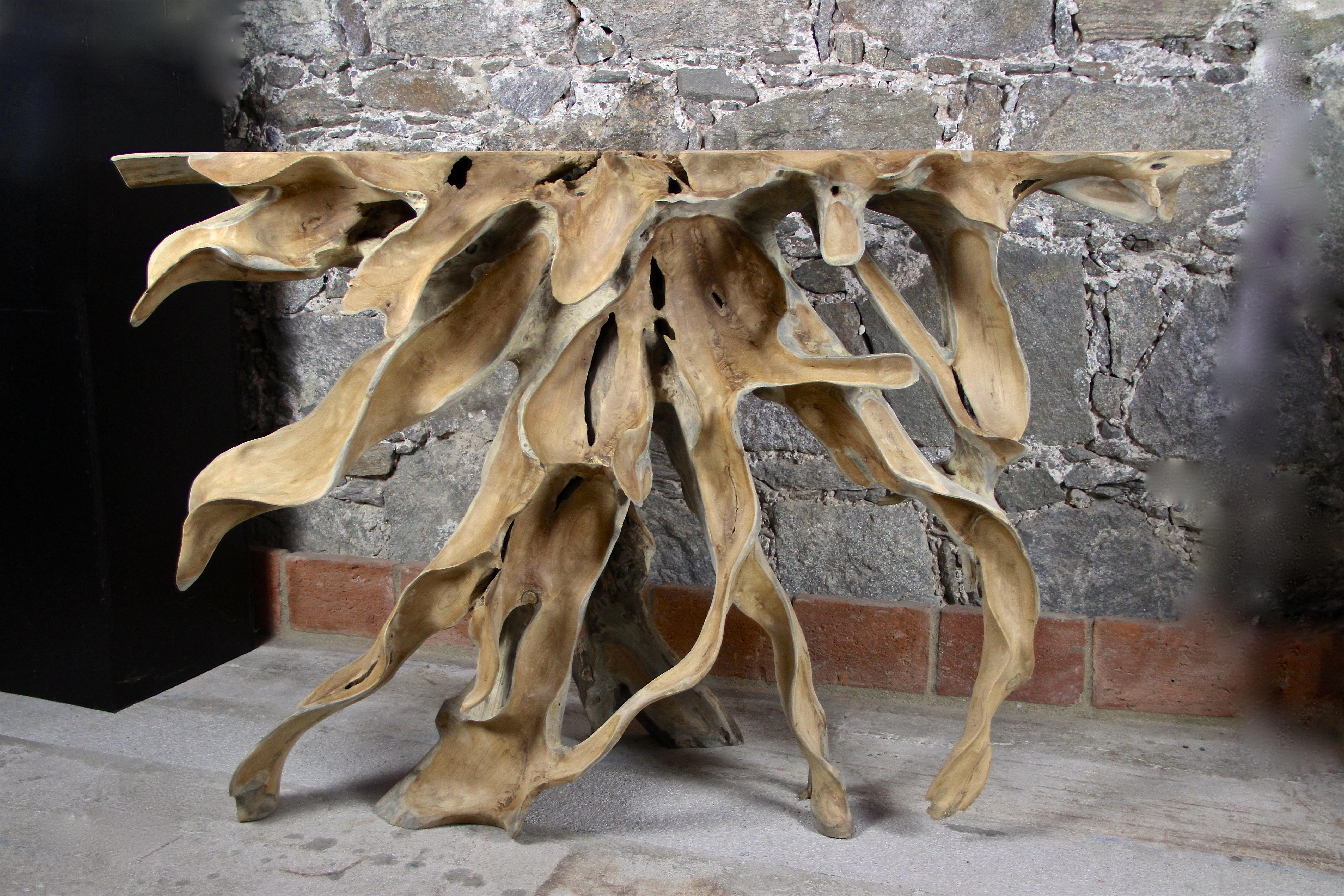 modern root console table
