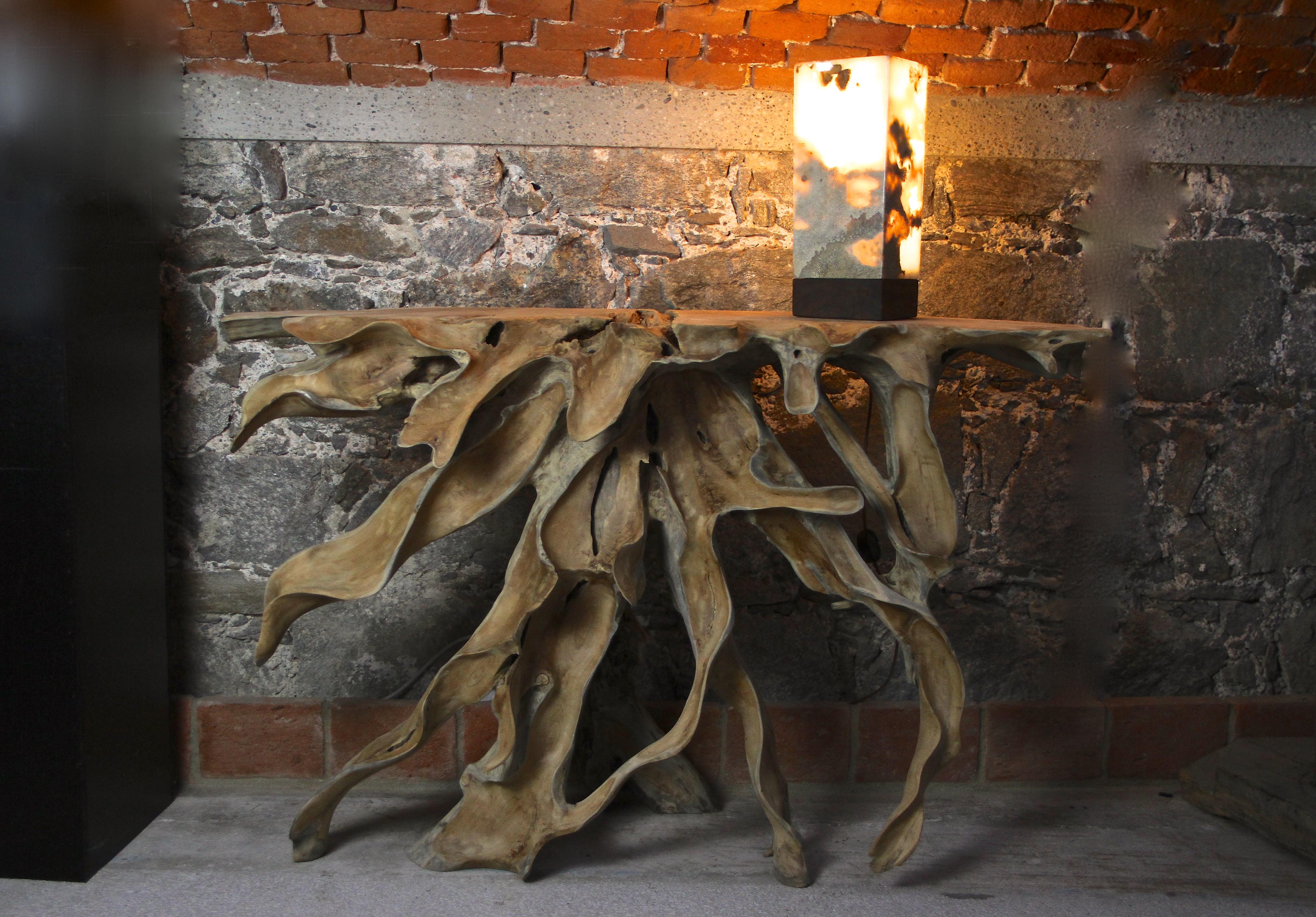 Indonesian Teak Root Console Table 