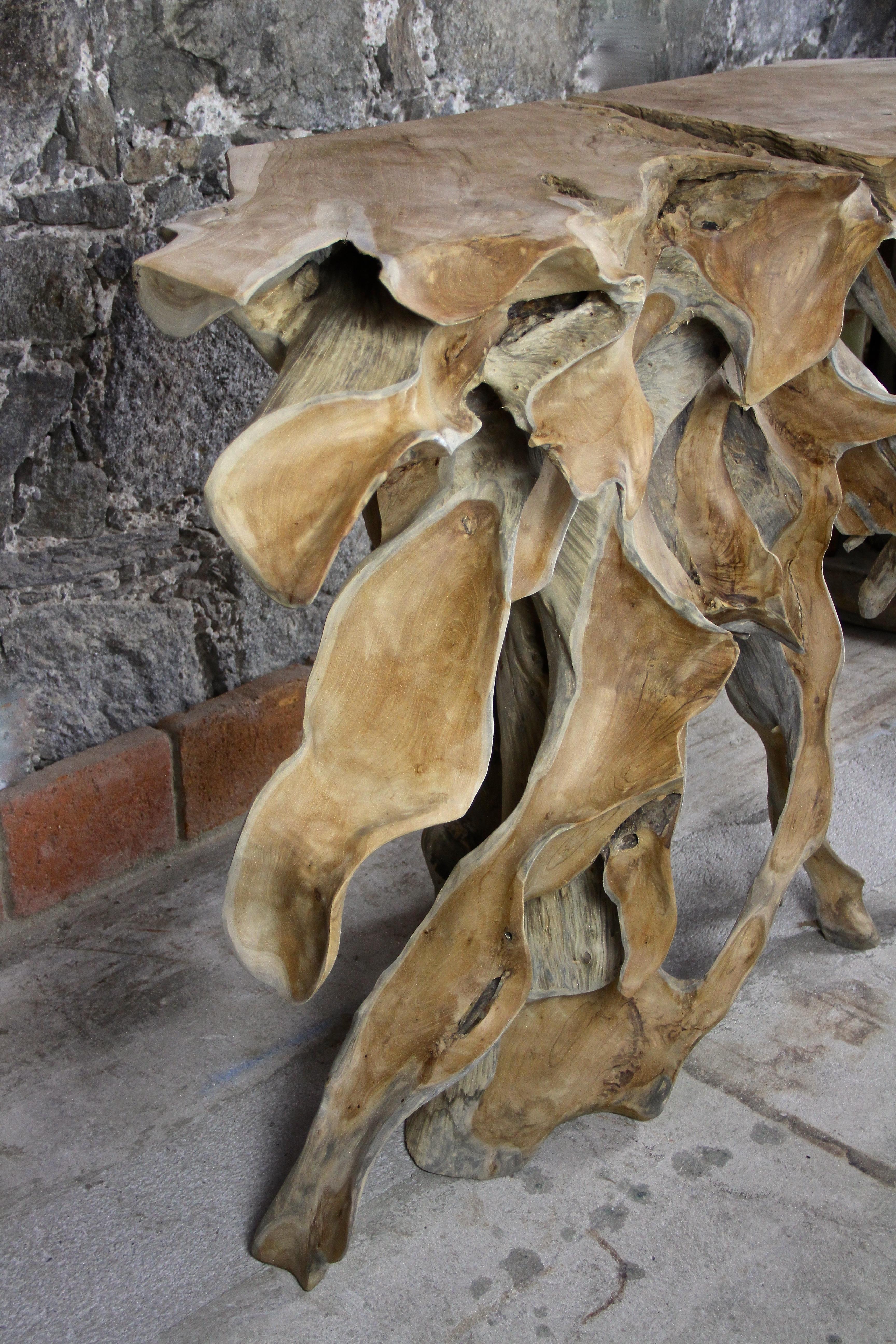 Teak Root Console Table 