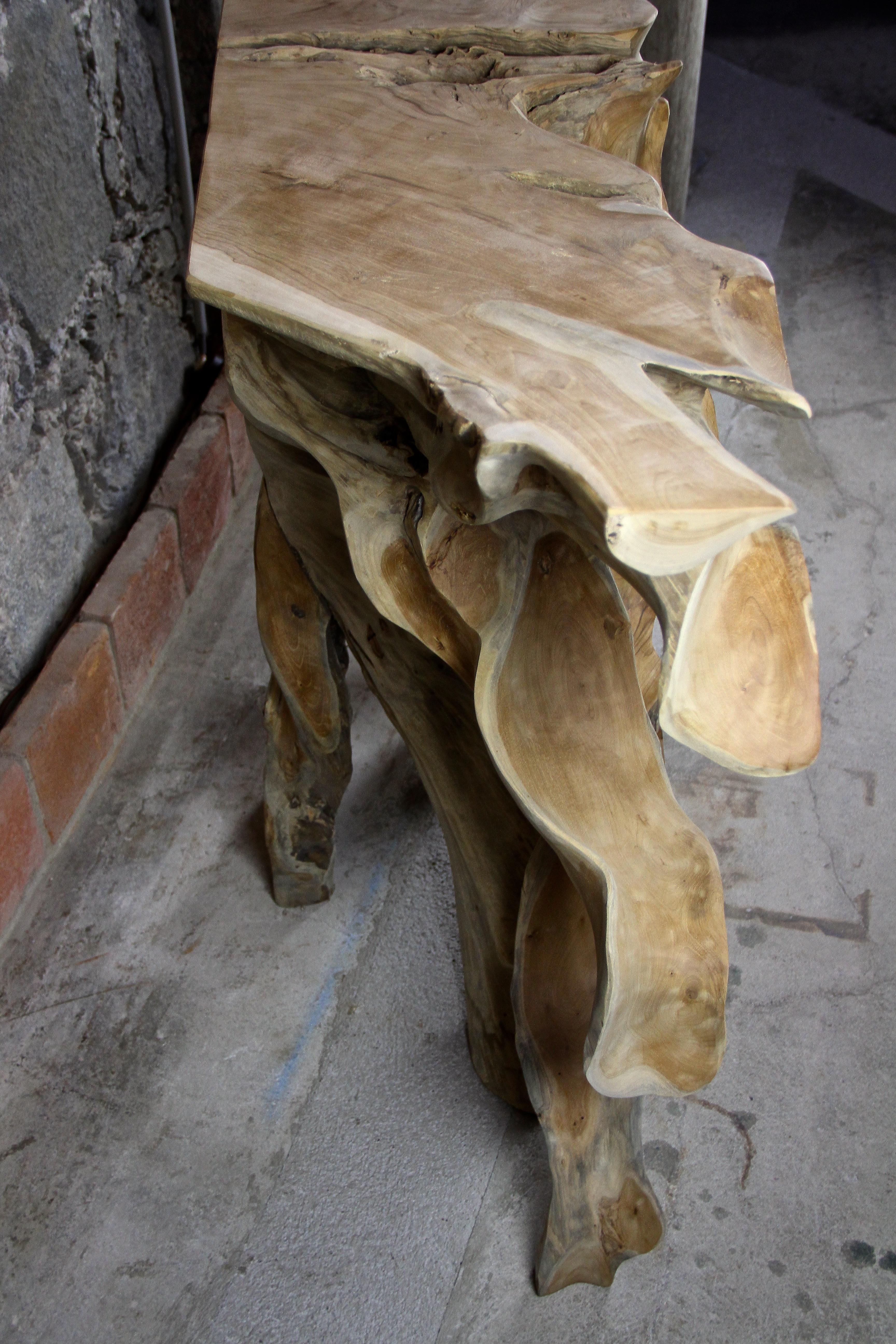 Contemporary Teak Root Console Table 