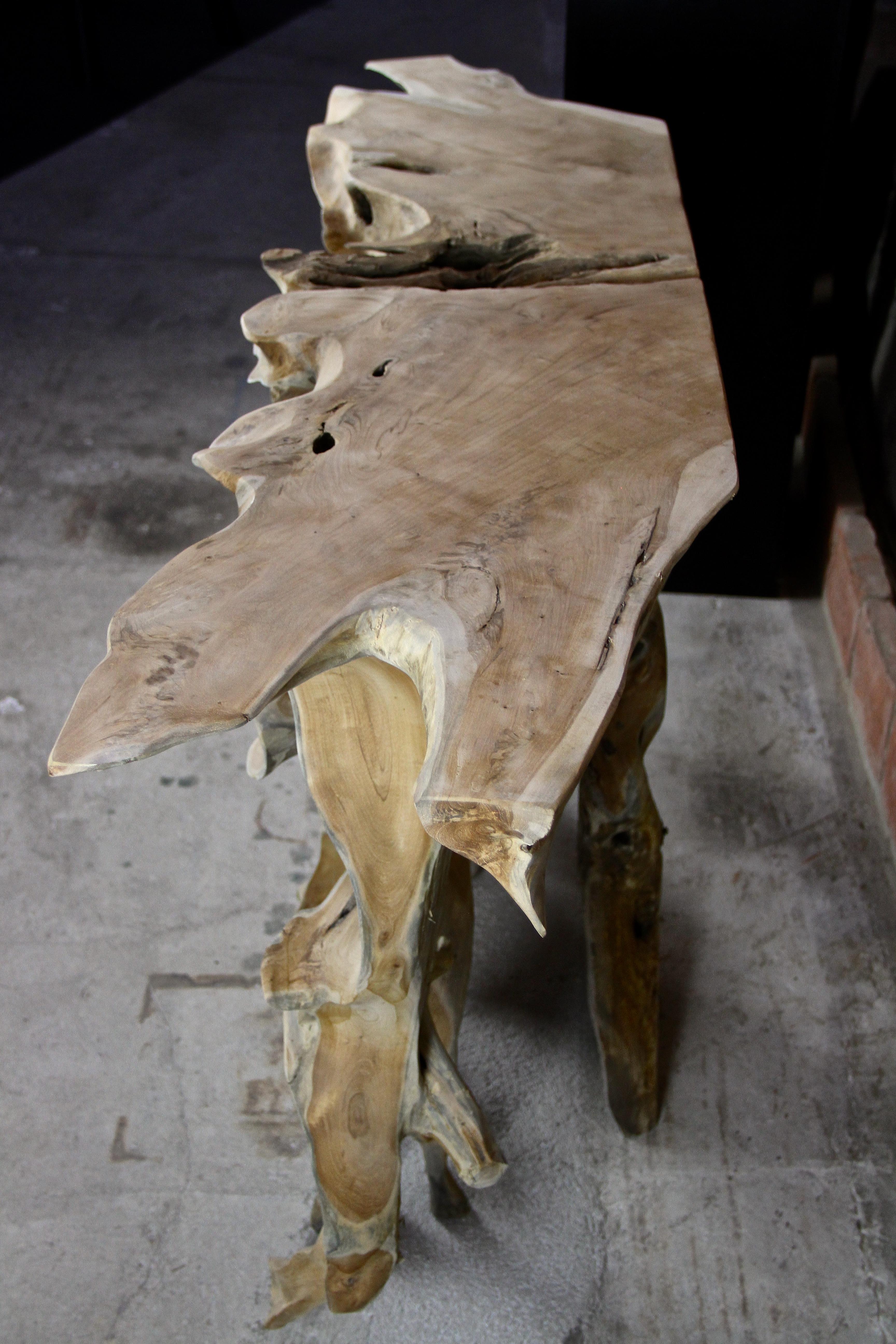 Teak Root Console Table 