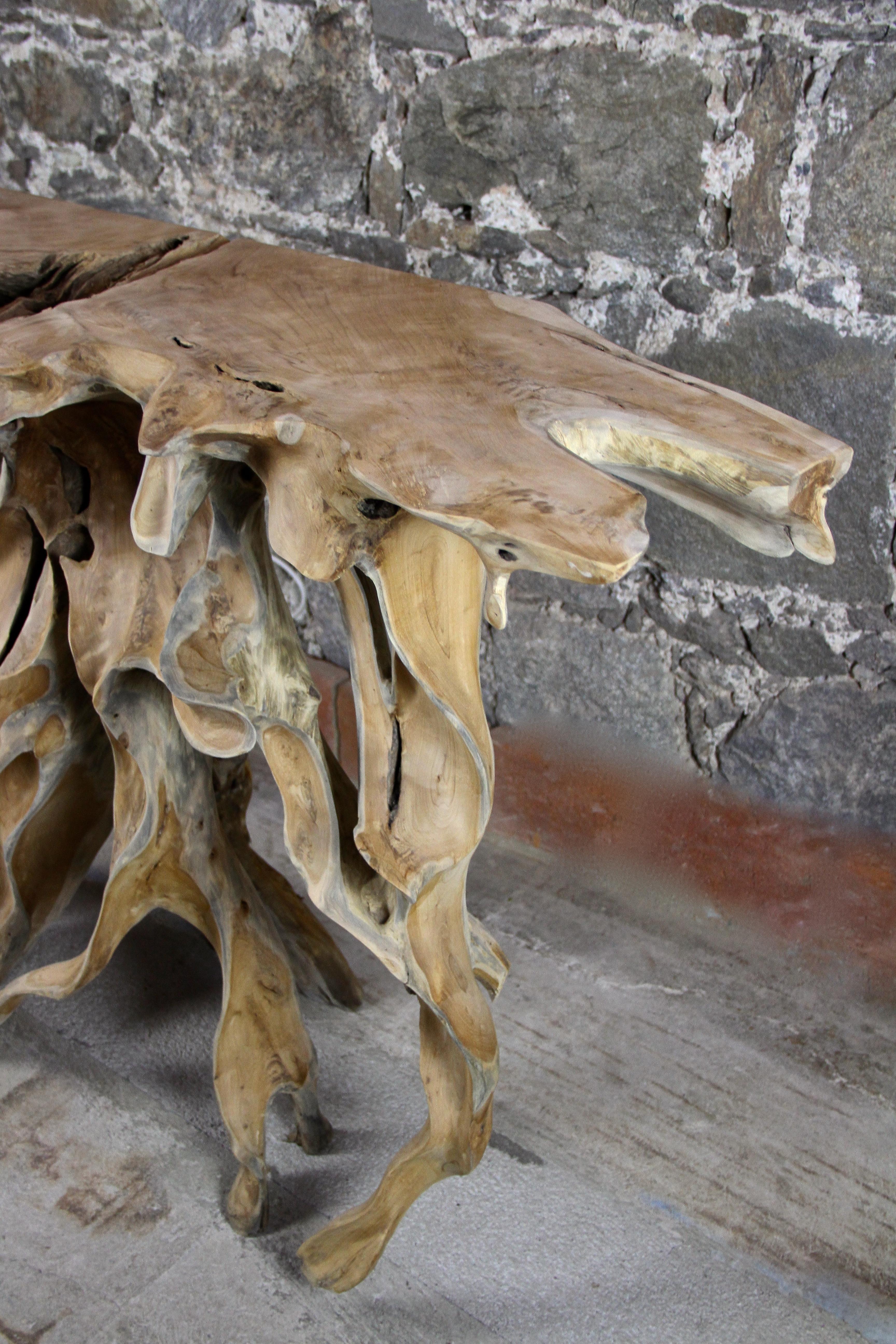 Teak Root Console Table 