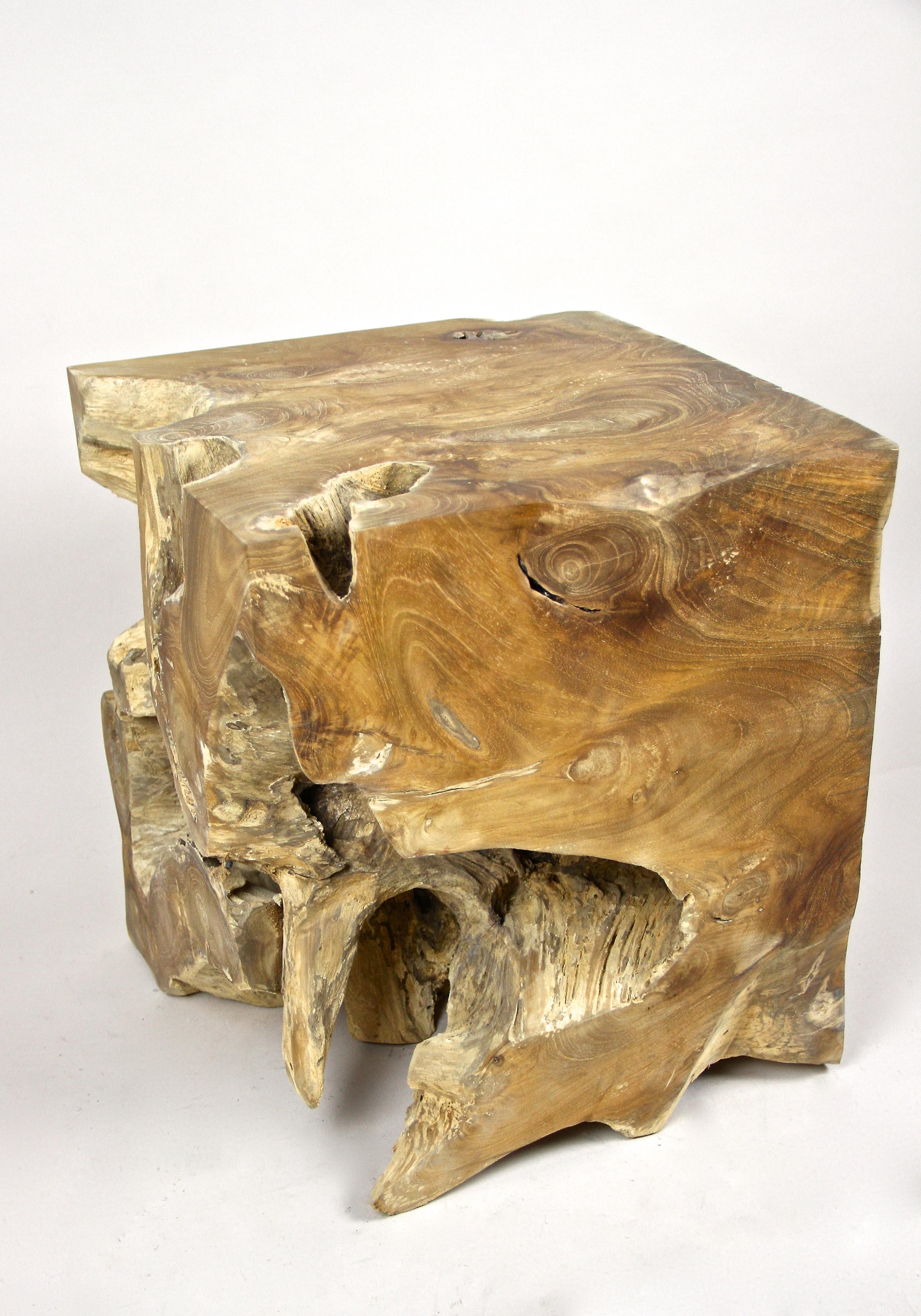 Teak Root Side Table or Stool Oiled, Organic Modern 4