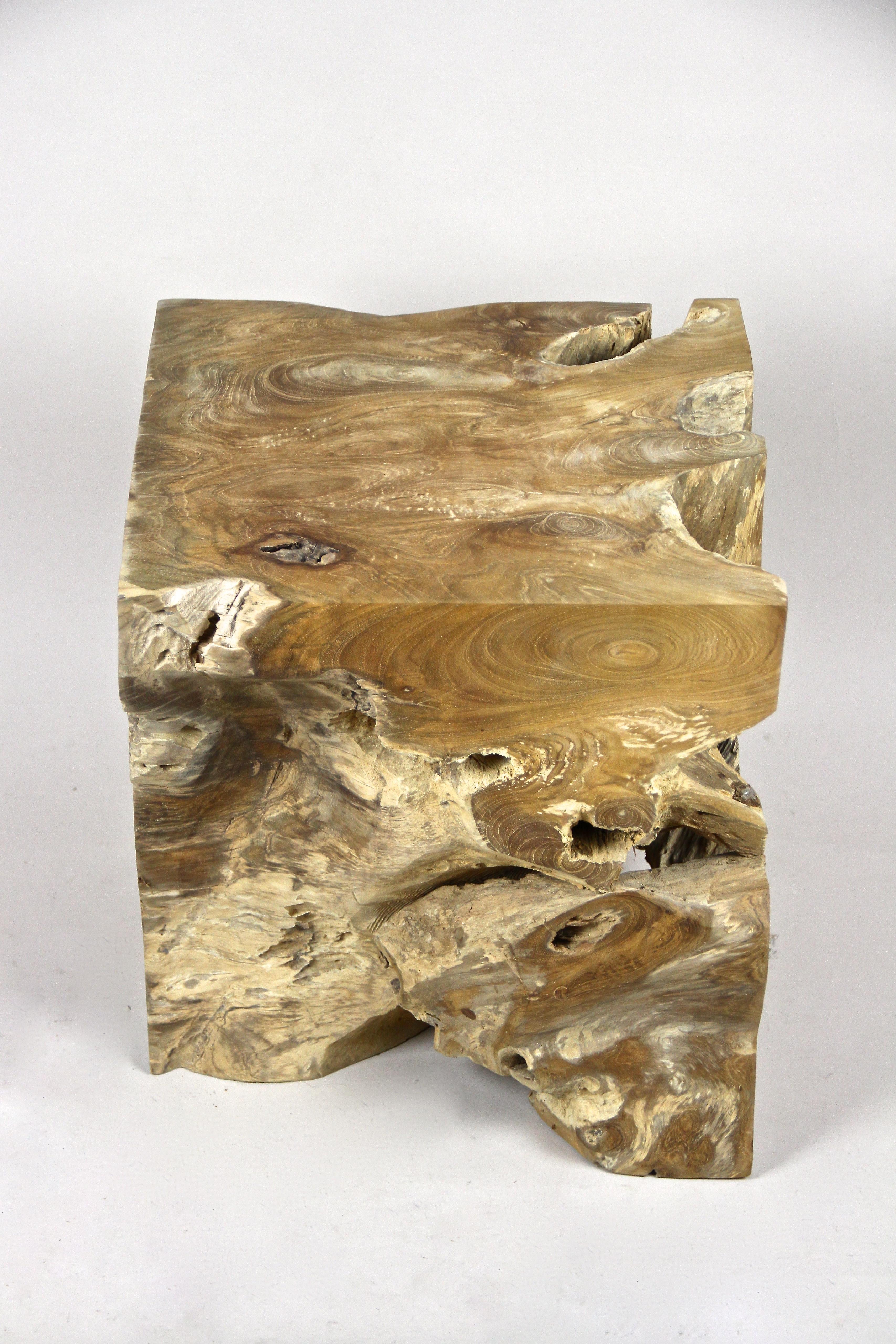 Teak Root Side Table or Stool Oiled, Organic Modern In New Condition In Lichtenberg, AT