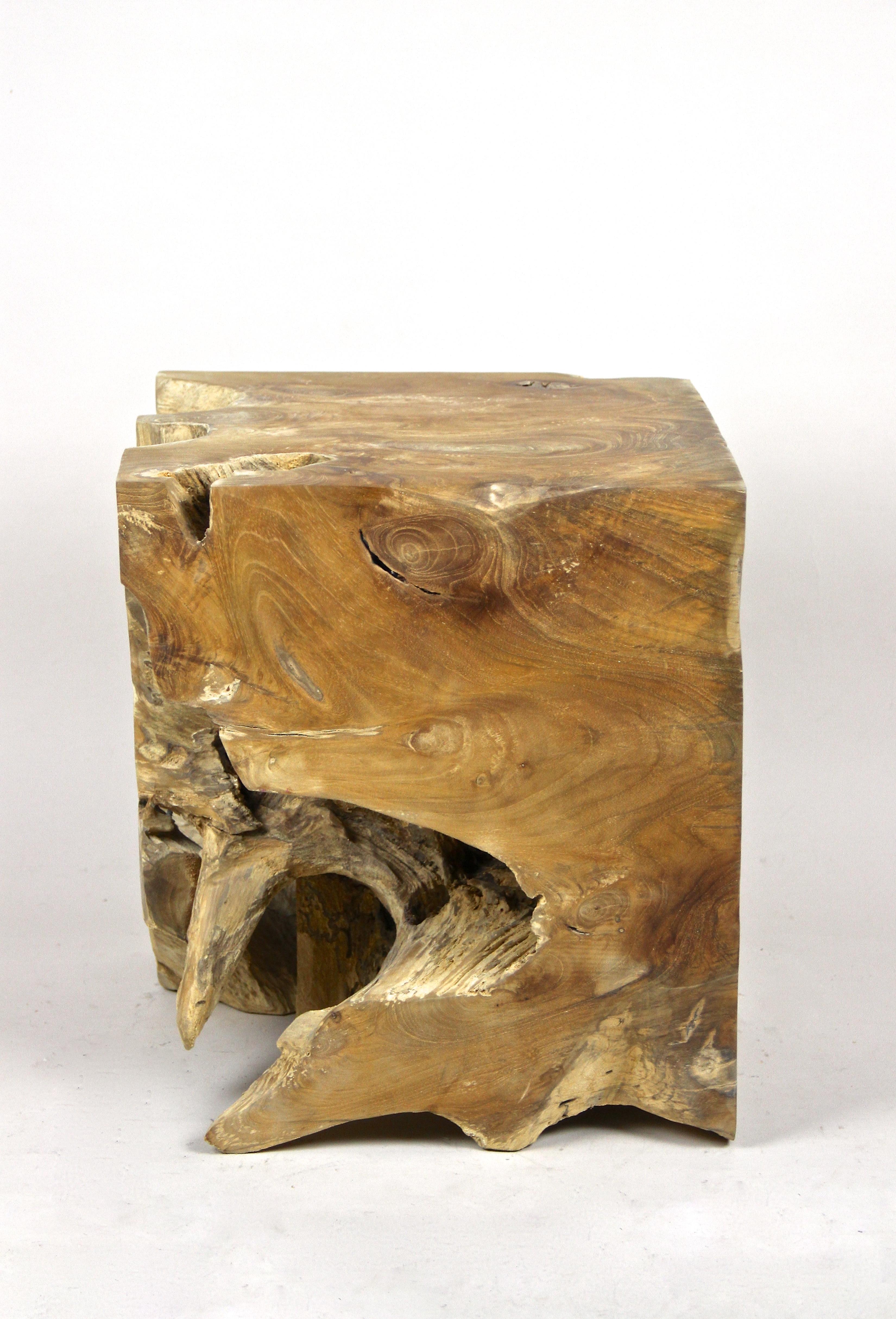Teak Root Side Table or Stool Oiled, Organic Modern 3