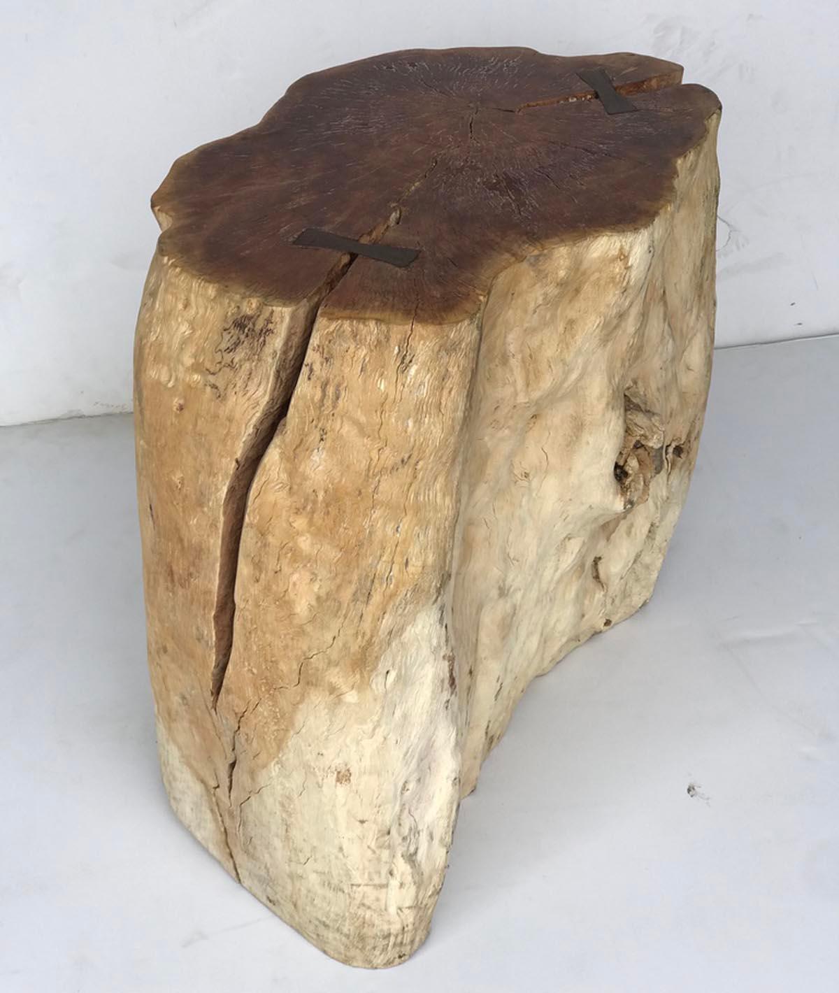 Southeast Asian Teak Root Side Table with Weathered Patina