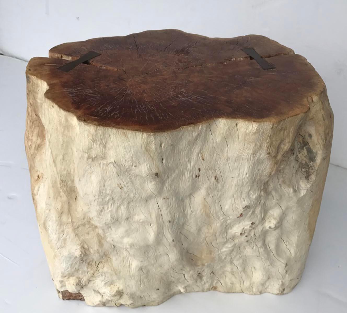 20th Century Teak Root Side Table with Weathered Patina