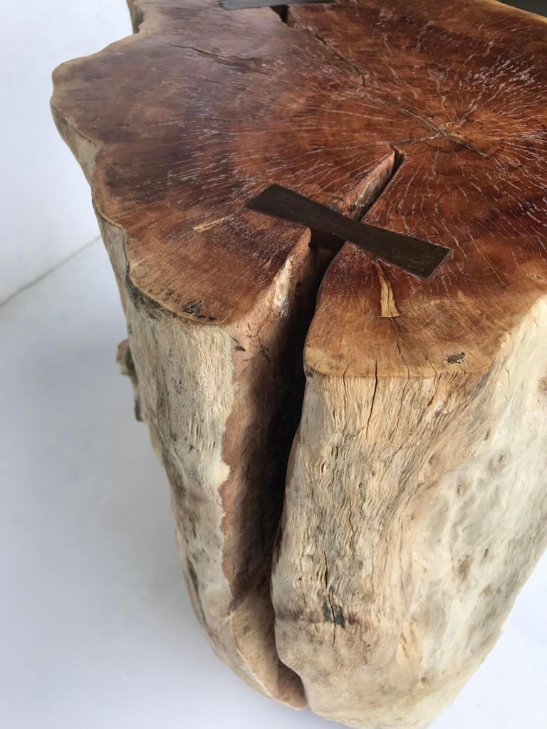 Teak Root Side Table with Weathered Patina at 1stDibs