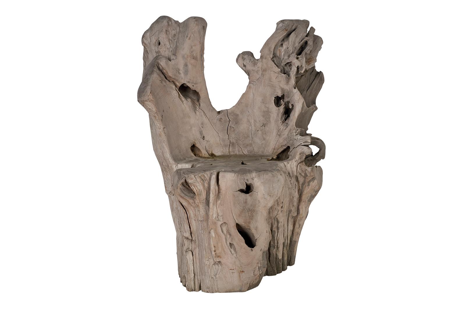 20th Century Teak Rootwood Garden Seat For Sale