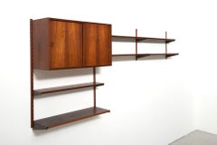Teak Rosewood Wall Unit by Kai Kristiansen for FM Møbler, 1960s