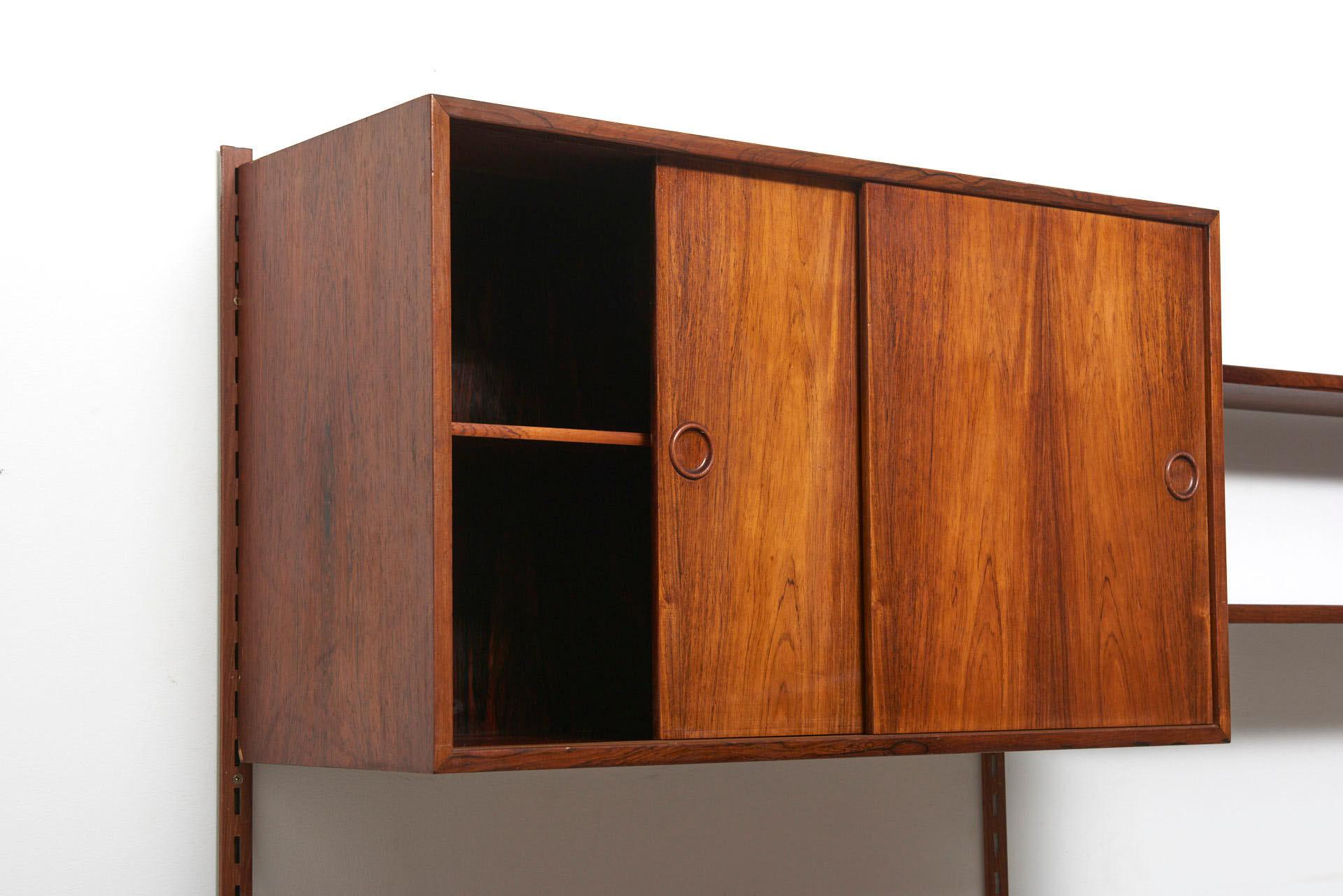 Teak Rosewood Wall Unit by Kai Kristiansen for FM Møbler, 1960s In Good Condition For Sale In Antwerpen, BE