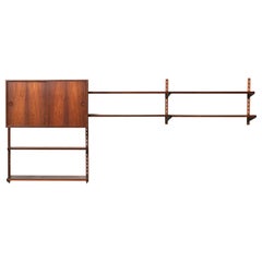 Teak Rosewood Wall Unit by Kai Kristiansen for FM Møbler, 1960s