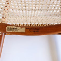Teak Round Chair designed by Hans Wegner with New Cane Seat
