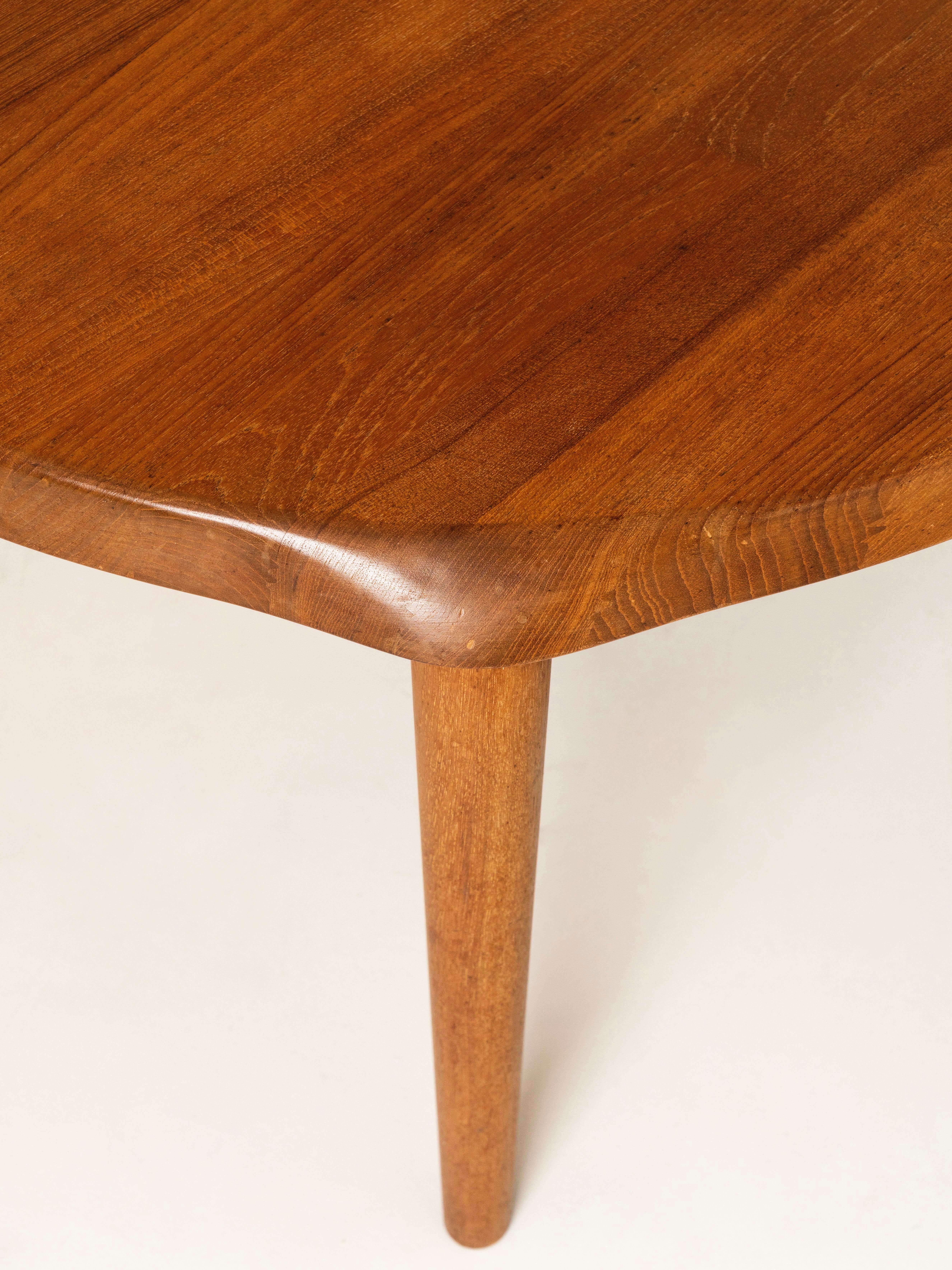 Wood Teak Round Coffee Table by John Boné for Mikael Laursen, Denmark 1960s