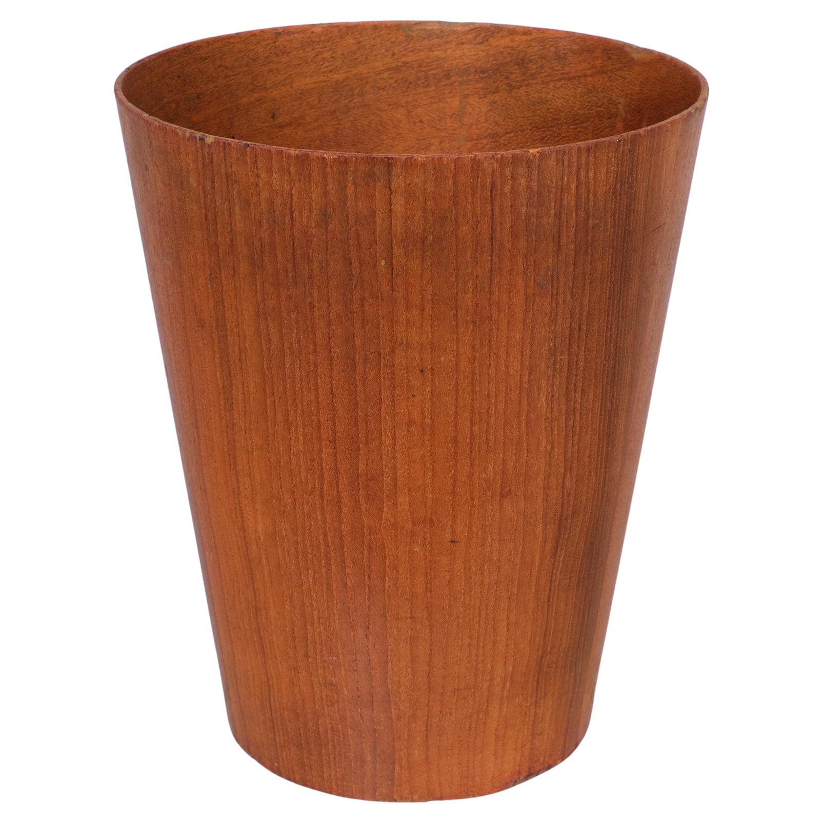 Teak round Paper Basked  1960s Sweden