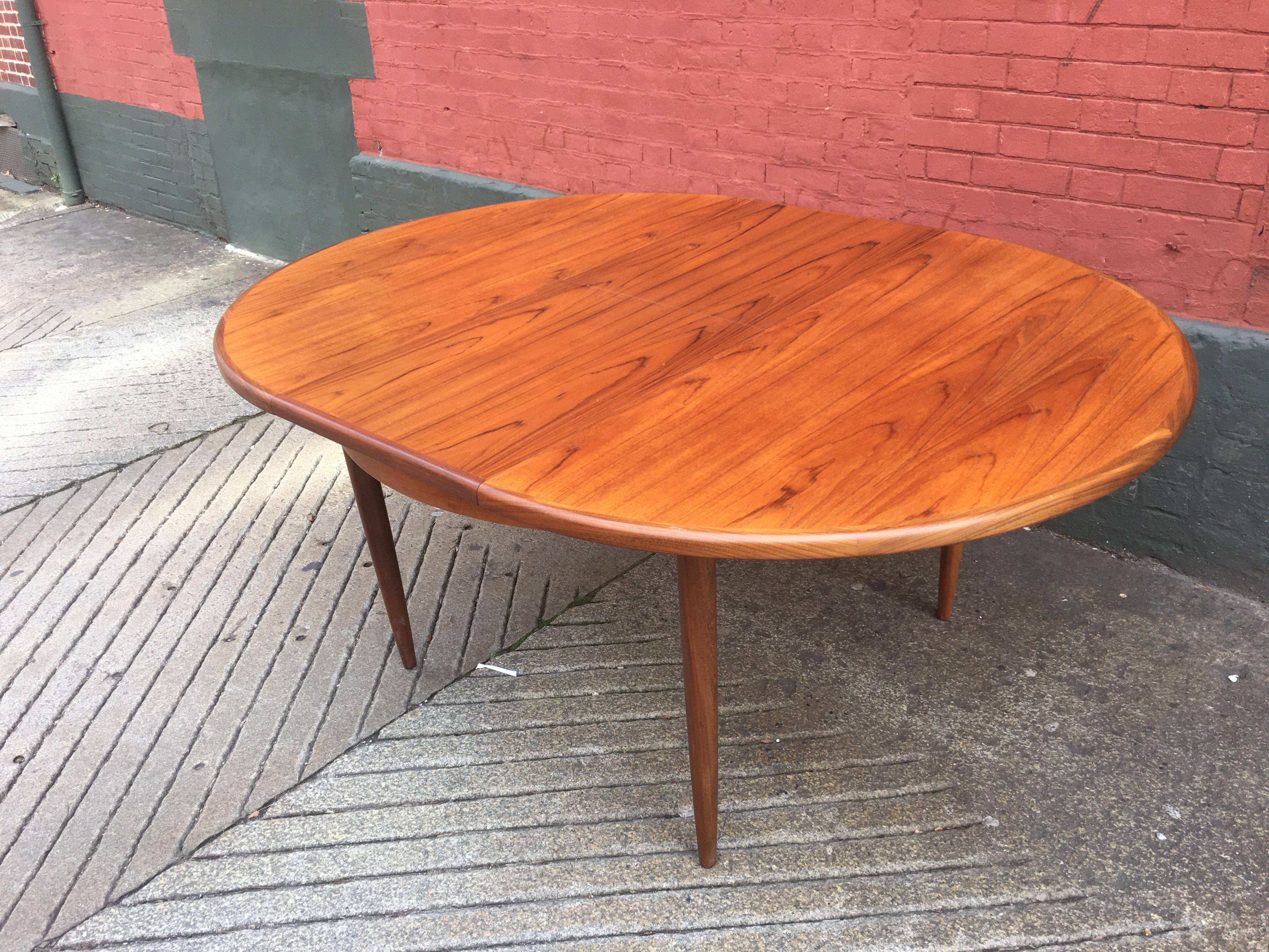 Teak Round/ OVAL Table with Pop Up Leaf G Plan 3